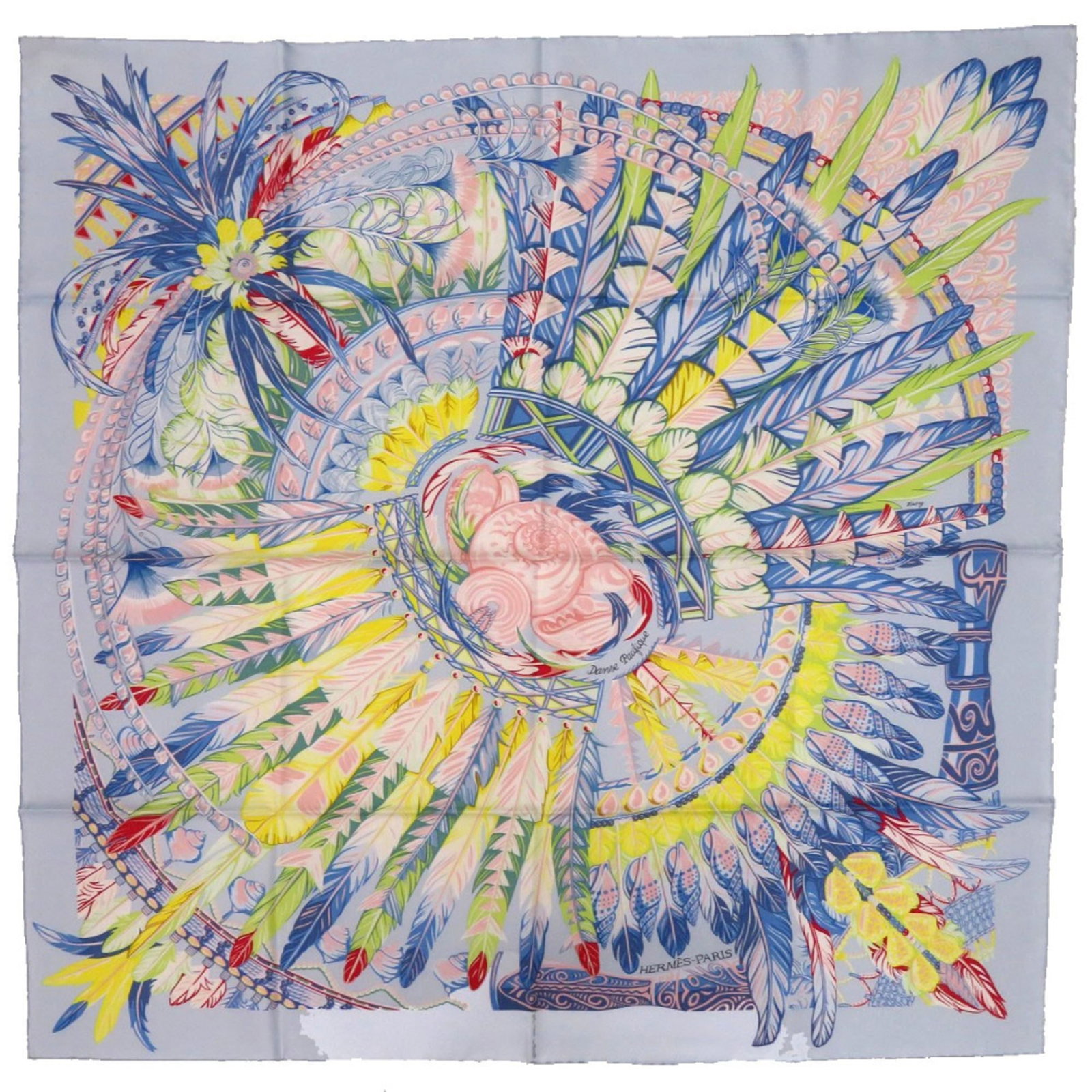 Hermes Silk Scarf: Hermes Silk Scarf Silk. Made from high-quality silk, this Hermes scarf features a vibrant blue color and is packaged in a sturdy box for protection. The iconic French brand's signature craftsmanship i