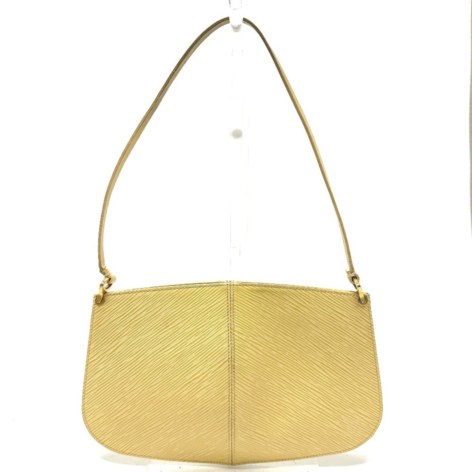 Vuitton Leather Epi Bag Shoulder Louis: Vuitton Leather Epi Bag Shoulder Louis The Louis Vuitton Epi Bag Shoulder in beige features high-quality Epi leather and a sleek design. This stylish shoulder bag comes with a dust bag for added prote