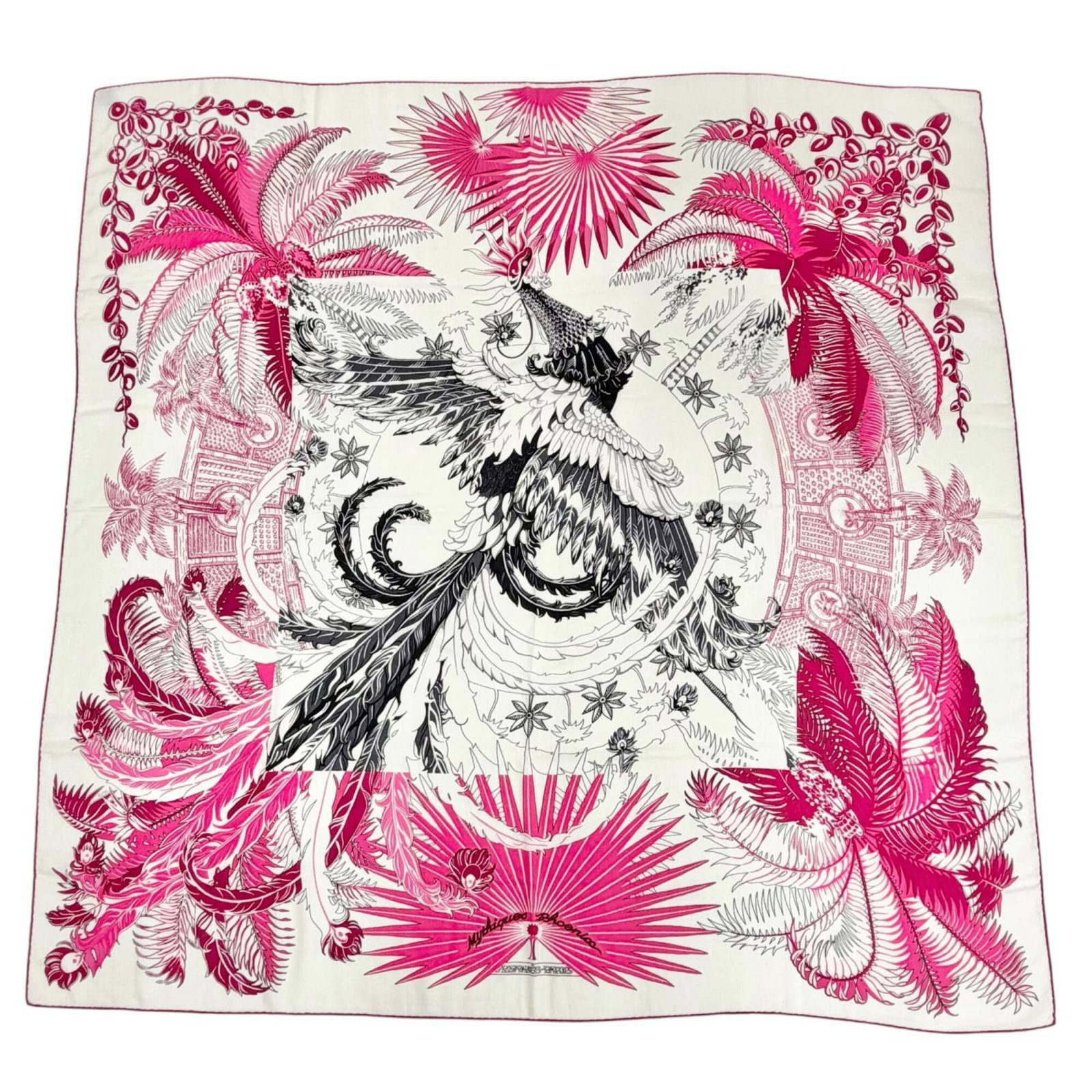 Cashmere silk scarf by Hermes: Cashmere silk scarf by Hermes Cashmere silk scarf by Hermes, measuring 1.34m x 1.37m in size, features a vibrant pink color and luxurious materials. Brought to you from France, this scarf showcases th