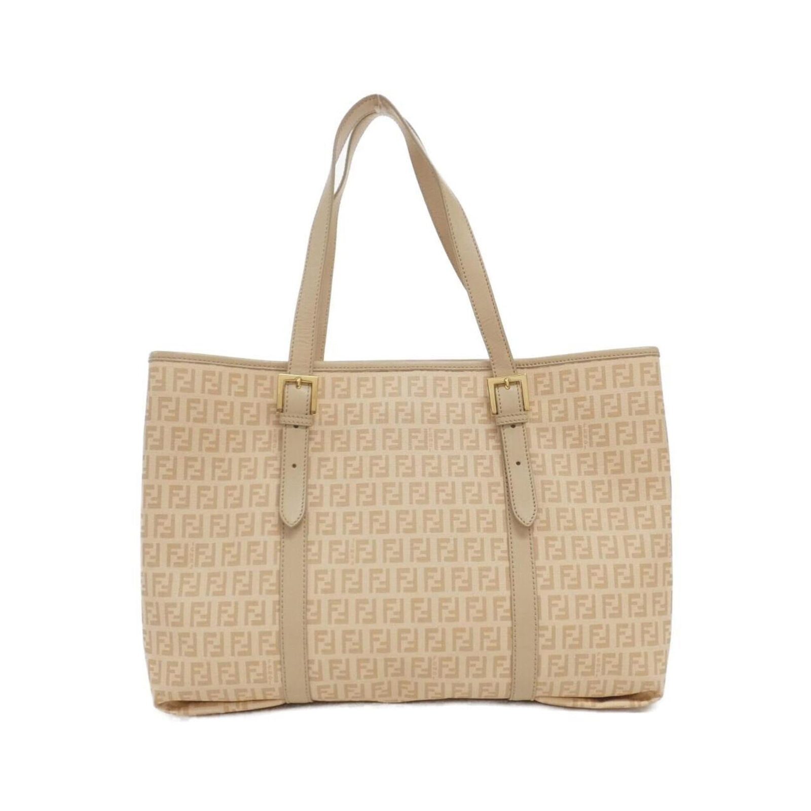 Coated Canvas Fendi Handbag: Coated Canvas Fendi Handbag Coated canvas Fendi handbag in beige, measuring 26cm x 38cm x 12cm. This bag features coated canvas material and bears a signature. The item's size and color are specified 