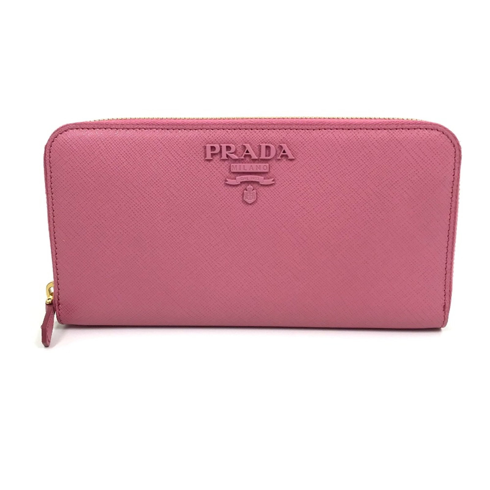 Prada Long Wallet (Bi-Fold) Other: Prada Long Wallet (Bi-Fold) Other The Prada Long Wallet (Bi-Fold) features a striking pink color and measures W19.5cmxH10.5cmxD2.5cm/W7.7xH4.1xD1.0inch, making it a compact yet stylish accessory for w