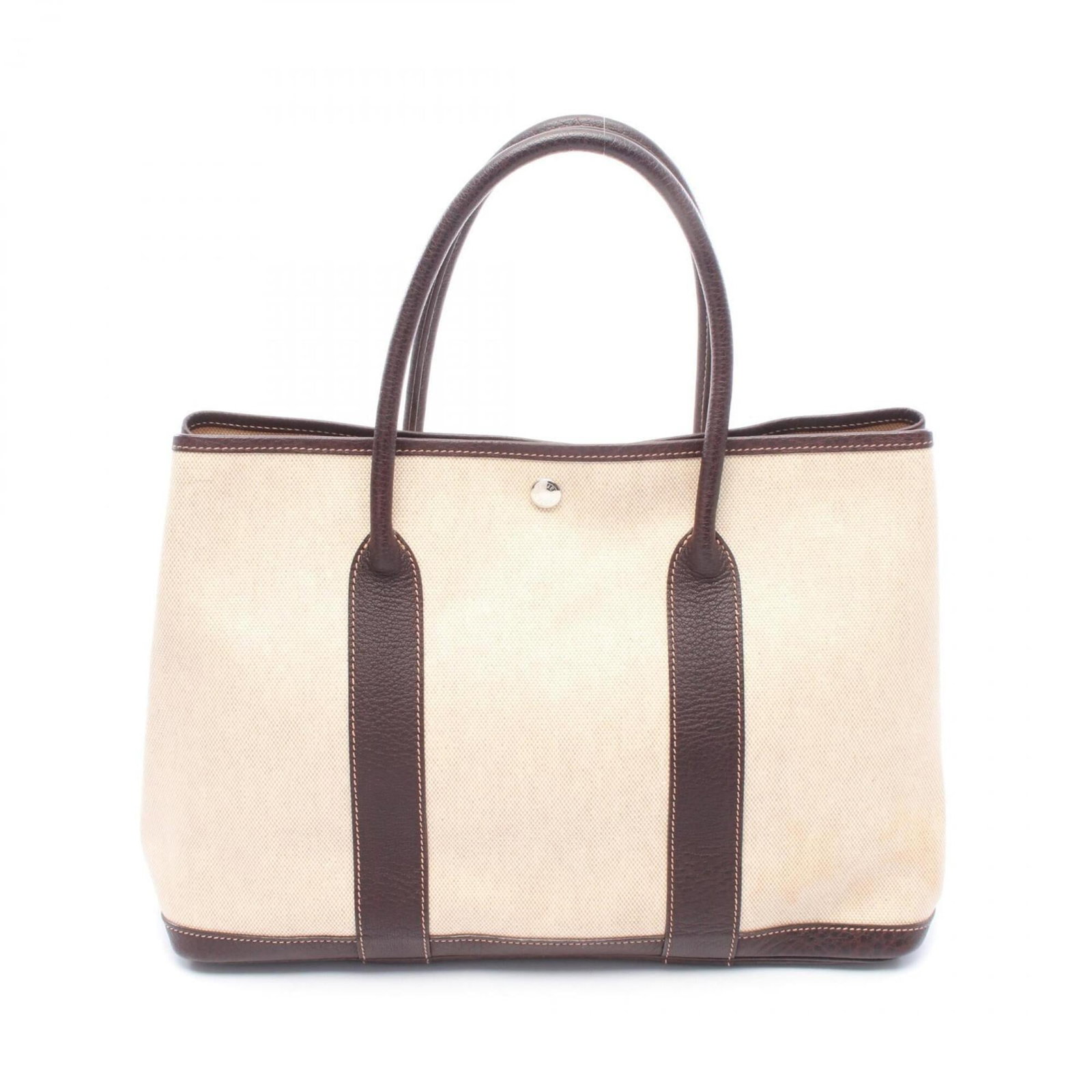 Hermes Handbag Tote Bag Toile H Leather Canvas (1 of 9)