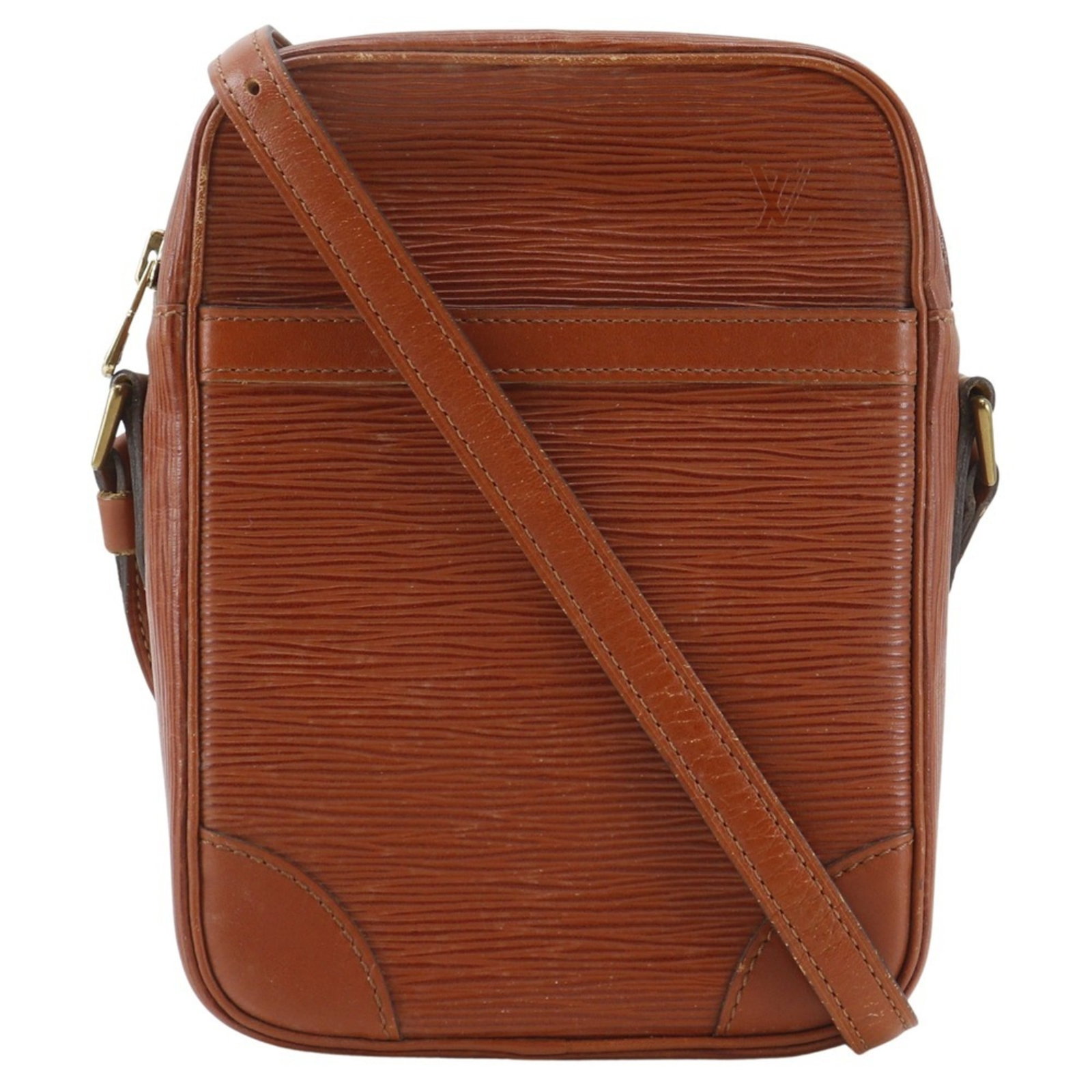 Vuitton Leather Epi Bag Shoulder Louis: Vuitton Leather Epi Bag Shoulder Louis Brown Epi leather shoulder bag from Louis Vuitton, measuring 22cm x 16cm x 5cm. This classic design showcases the iconic monogram pattern and premium leather