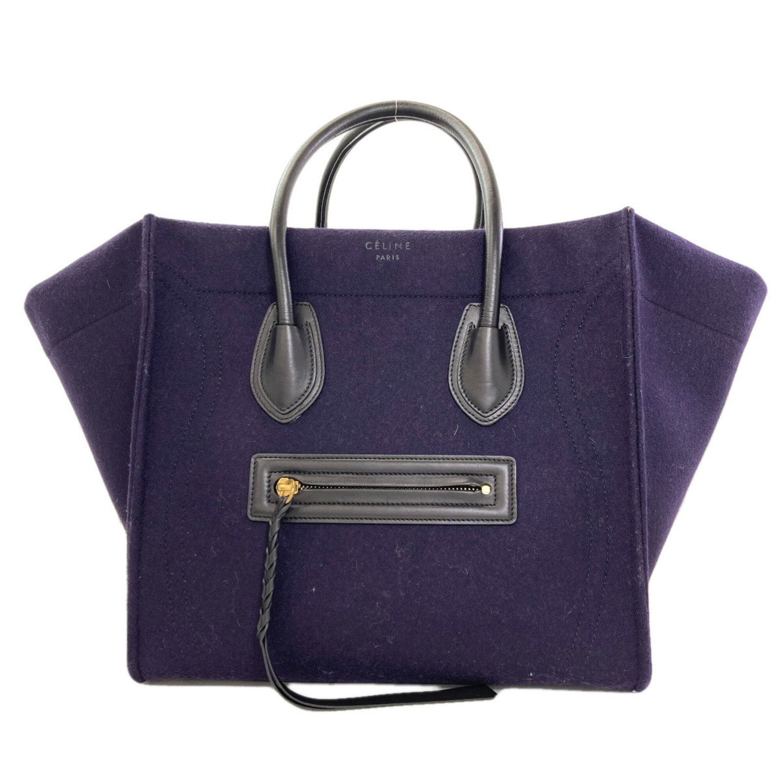 Celine Tote Bag Felt Leather: Celine Tote Bag Felt Leather Navy Celine Tote Bag Felt Leather features a unique blend of felt and leather materials, creating a distinctive look. Measuring 28cm x 53cm x 25cm, the bag has a sturdy ha