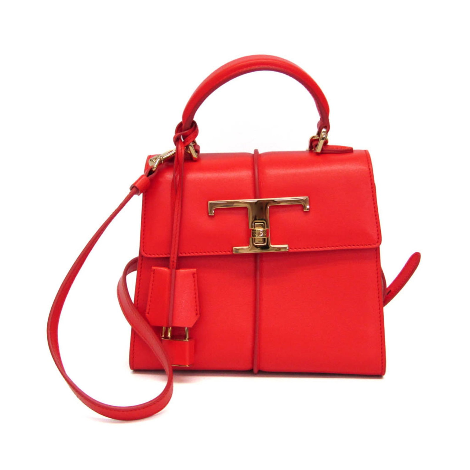 Tod'S Handbag Shoulder Bag Leather: Tod'S Handbag Shoulder Bag Leather Tod's Handbag Shoulder Bag Leather features a striking red color and sleek design, with a top width of 17cm and a spacious inner pocket. The bag boasts a sturdy leat