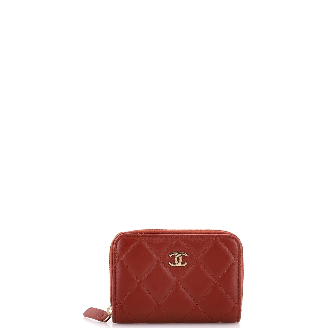 Chanel Lambskin Quilted Coin Zip Purse Small: Chanel Lambskin Quilted Coin Zip Purse Small Small and stylish, the Chanel Lambskin Quilted Coin Zip Purse Small boasts a classic quilted design in rich brown leather. With its gold tone hardware and 