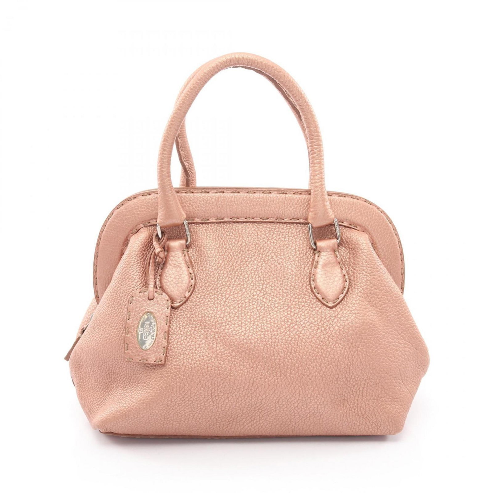 Fendi Handbag Leather: Fendi Handbag Leather Gold Fendi Handbag Leather, measuring 24cm x 27cm x 17cm, boasts luxurious leather material and elegant gold color. This stylish handbag bears a signature, adding a touch of