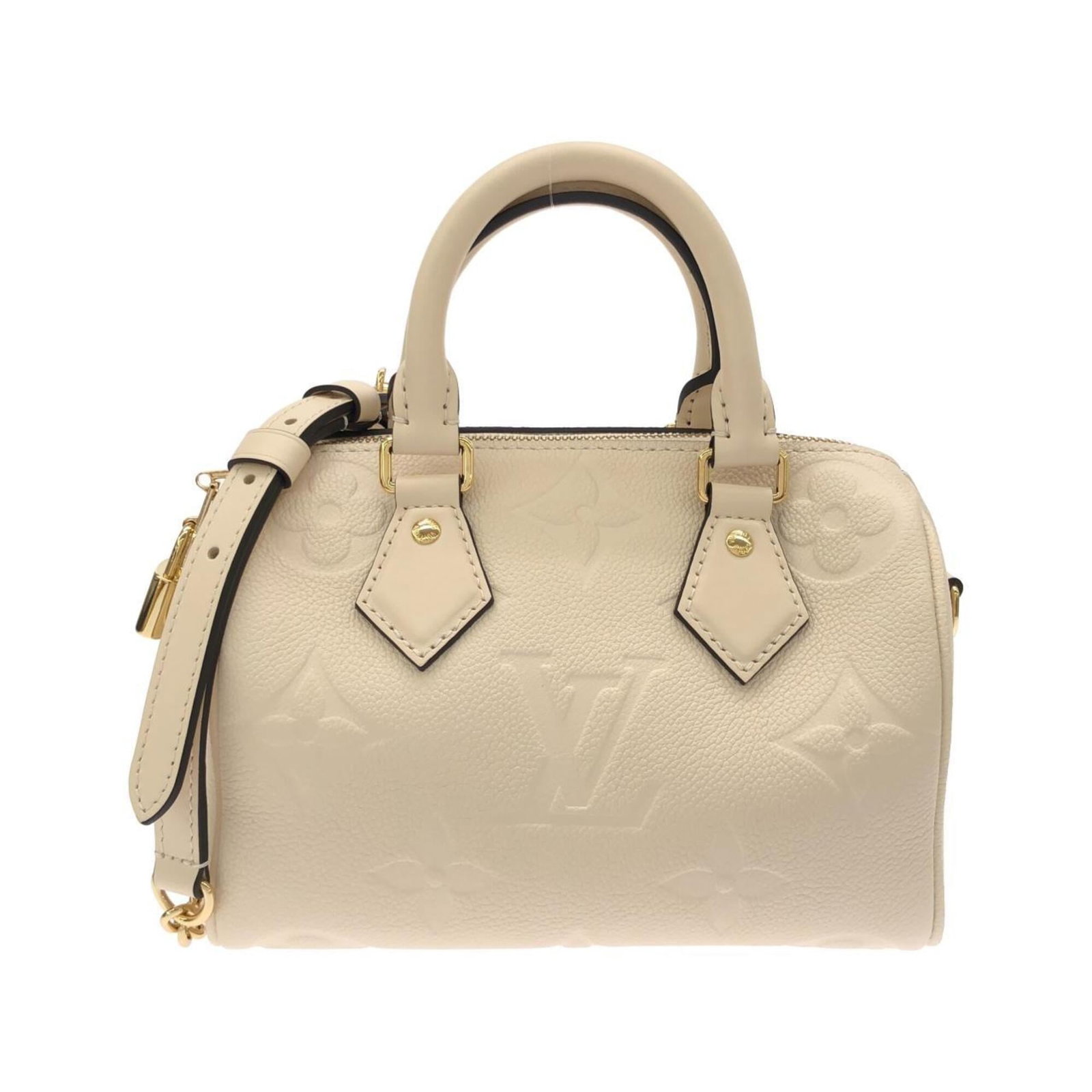 Louis Vuitton Boston Leather Bag: Louis Vuitton Boston Leather Bag Boston Leather Bag by Louis Vuitton, crafted from high-quality Calfskin leather in a classic Beige color. Measuring 17cm x 21cm x 11cm, this stylish bag features the