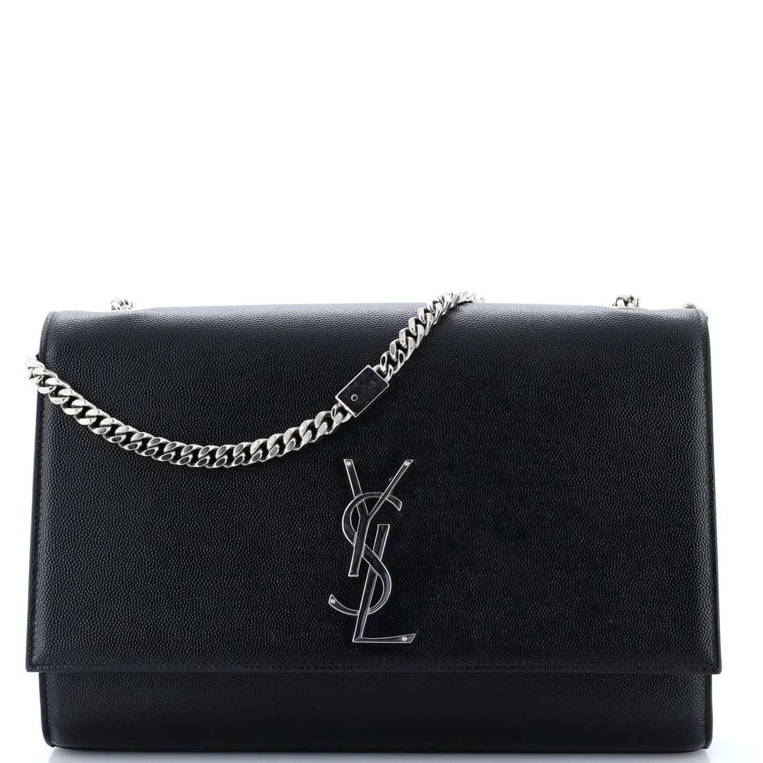 Saint Laurent Classic Monogram Leather Grainy Bag Large: Saint Laurent Classic Monogram Leather Grainy Bag Large Black Saint Laurent Classic Monogram Crossbody Bag with Grainy Leather Exterior, featuring a large size and gold hardware. This great condition