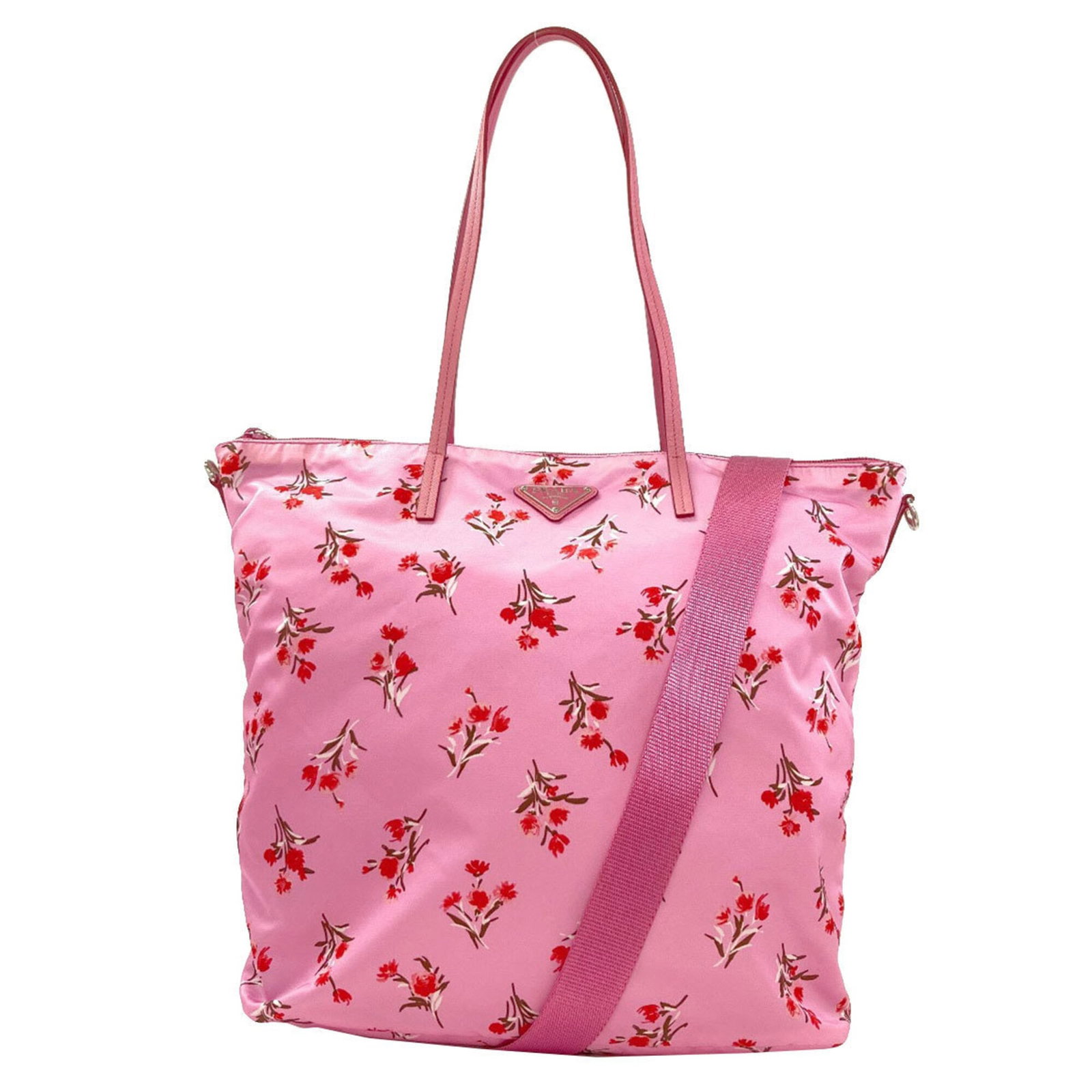 Prada Handbag Nylon: Prada Handbag Nylon Prada Handbag Nylon is made from high-quality nylon material and features a distinctive pink color. The bag measures 35cm x 34cm x 17cm, making it a compact yet stylish accessory.