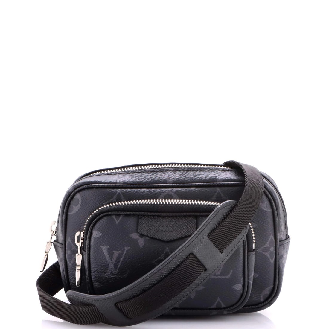 Vuitton Taigarama Monogram Outdoor Pouch Louis: Vuitton Taigarama Monogram Outdoor Pouch Louis The Louis Vuitton Taigarama Monogram Outdoor Pouch in black canvas coated exterior offers a stylish and functional cross-body design. Measuring 3.5"