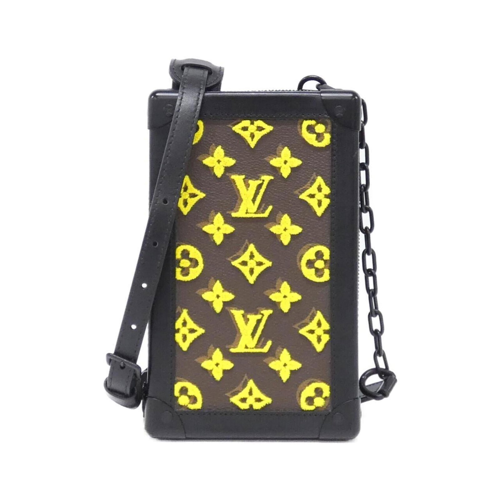 Shoulder bag coated canvas by Louis Vuitton: Shoulder bag coated canvas by Louis Vuitton Coated canvas by Louis Vuitton, featuring a classic design with a signature yellow and brown color combination. This shoulder bag measures 20cm x 12cm x