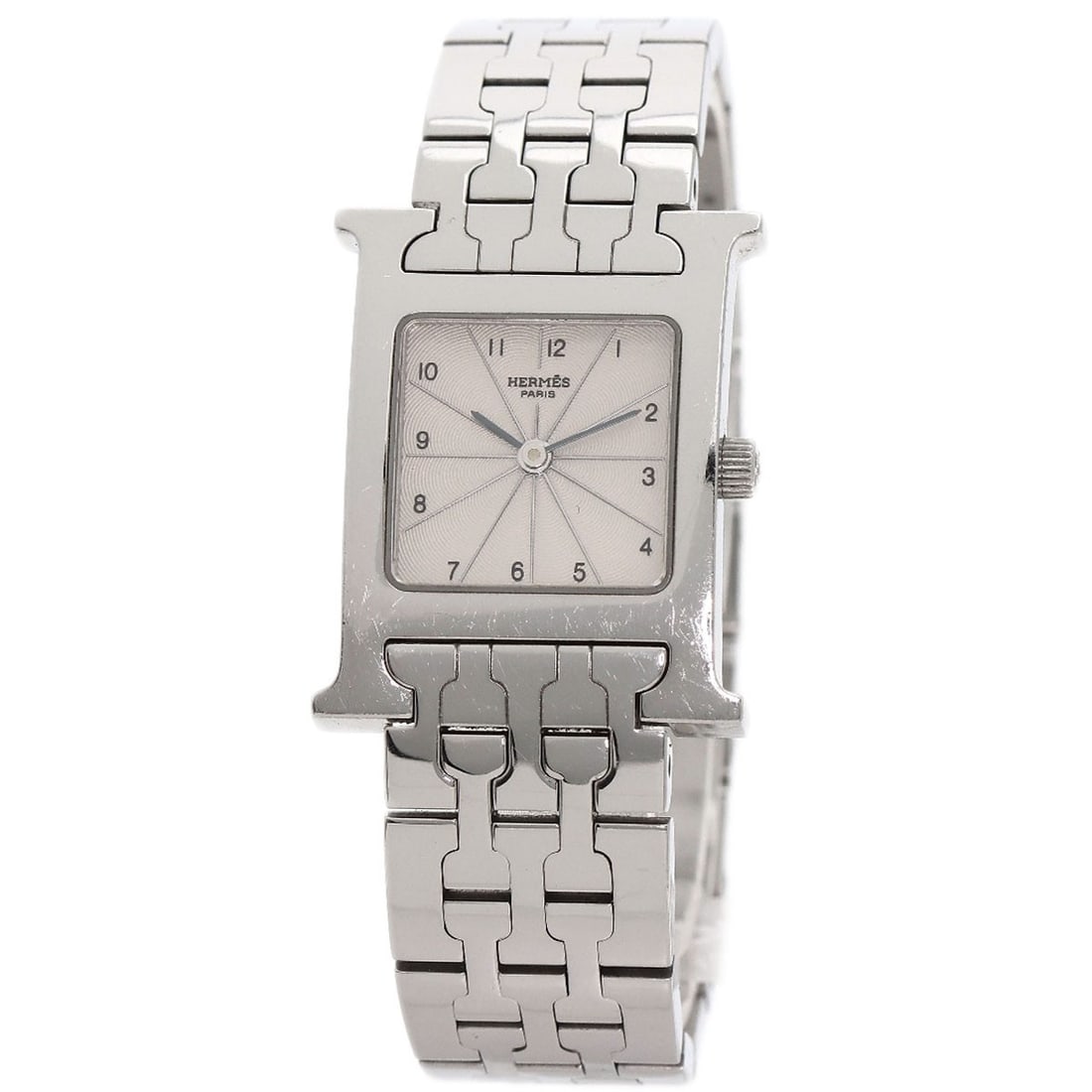 Hermes H Watch Watches Hh1.210 Stainless Steel/ Stainless Steel: Hermes H Watch Watches Hh1.210 Stainless Steel/ Stainless Steel Stainless steel case with silver bezel and dial, adding a touch of sophistication to this quartz watch. The analog display features a cl