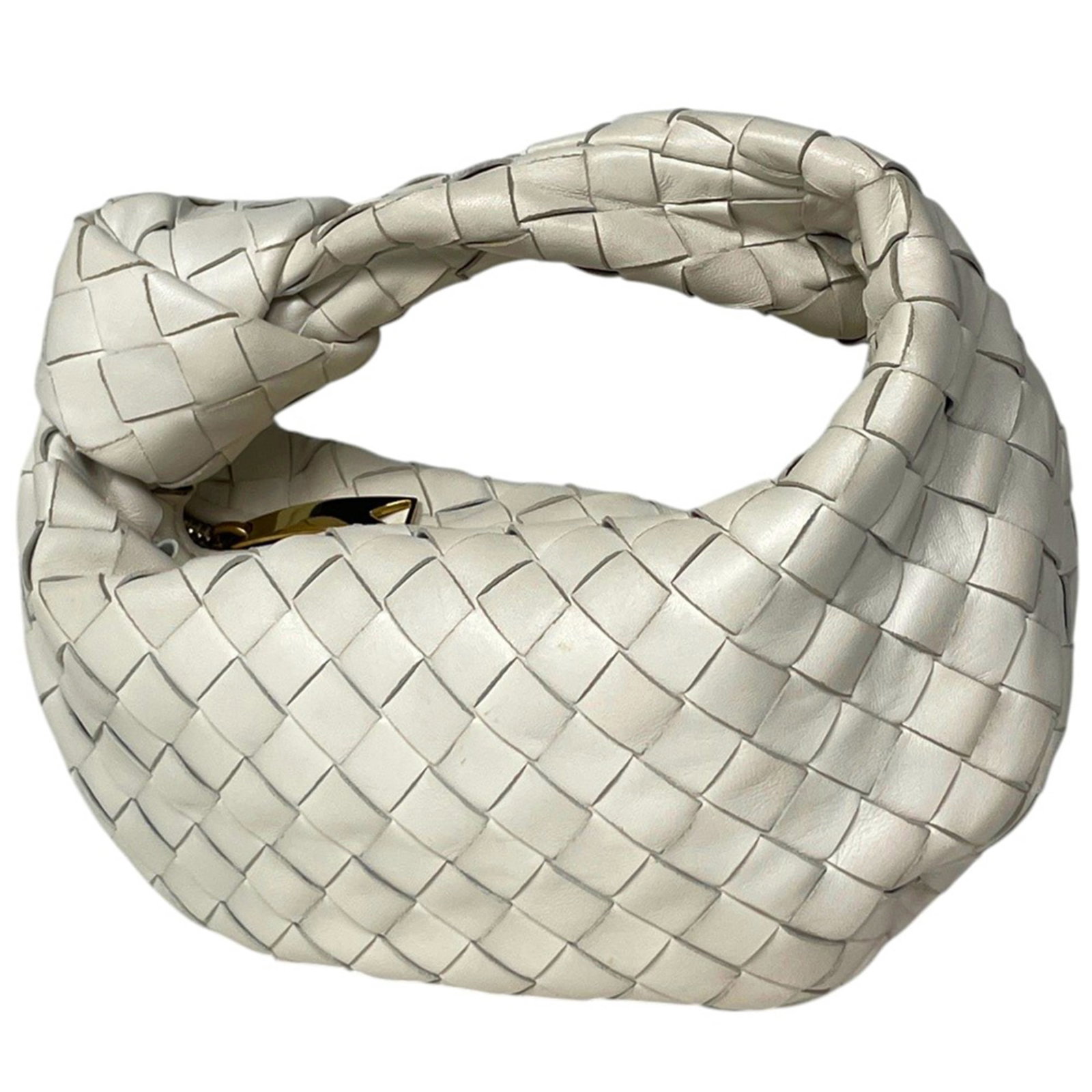 Bottega Veneta Handbag Intrecciato: Bottega Veneta Handbag Intrecciato Intrecciato woven in white, the Bottega Veneta Handbag features a classic design with clean lines and a timeless aesthetic. This compact handbag measures 11cm x 24cm