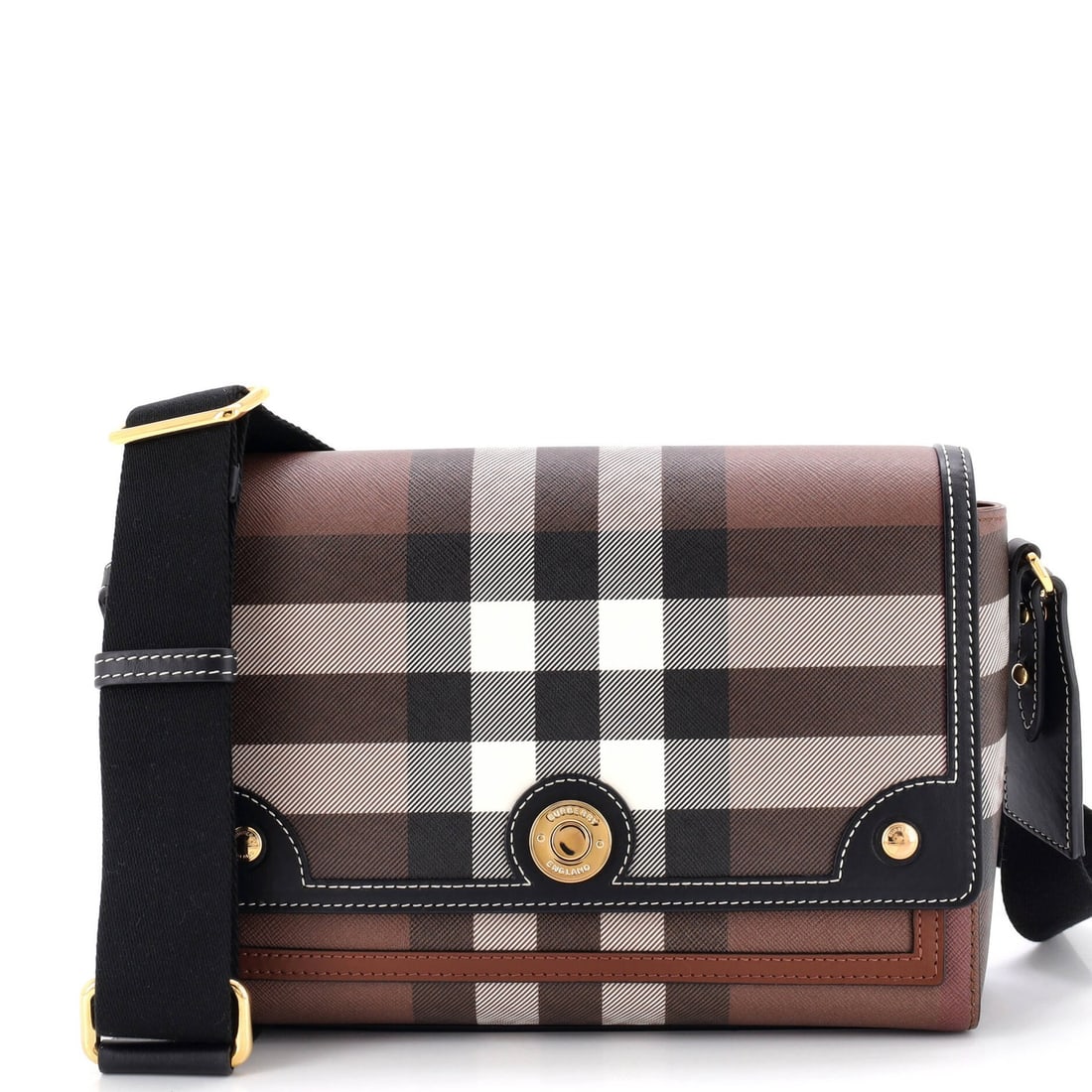 Canvas leather bag medium check crossbody Burberry note: Canvas leather bag medium check crossbody Burberry note Canvas leather bag with medium check crossbody design from Burberry, featuring black exterior and interior. This stylish medium-sized bag boasts