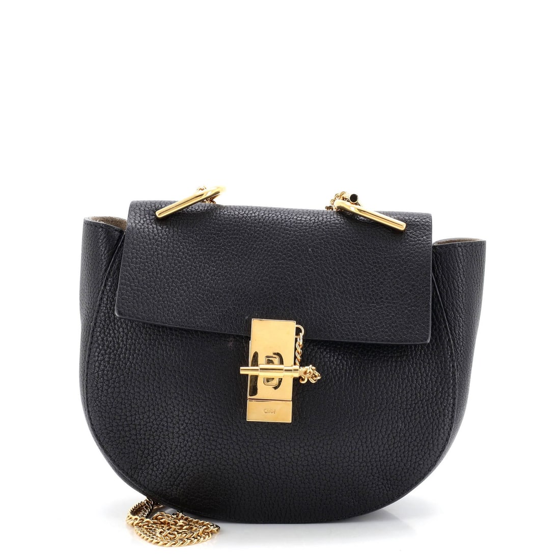 Small Leather Crossbody Chloe Drew Bag: Small Leather Crossbody Chloe Drew Bag Small Leather Crossbody Chloe Drew Bag in Black. This exquisite small leather crossbody bag features black exterior leather, suede interior, and gold hardware.