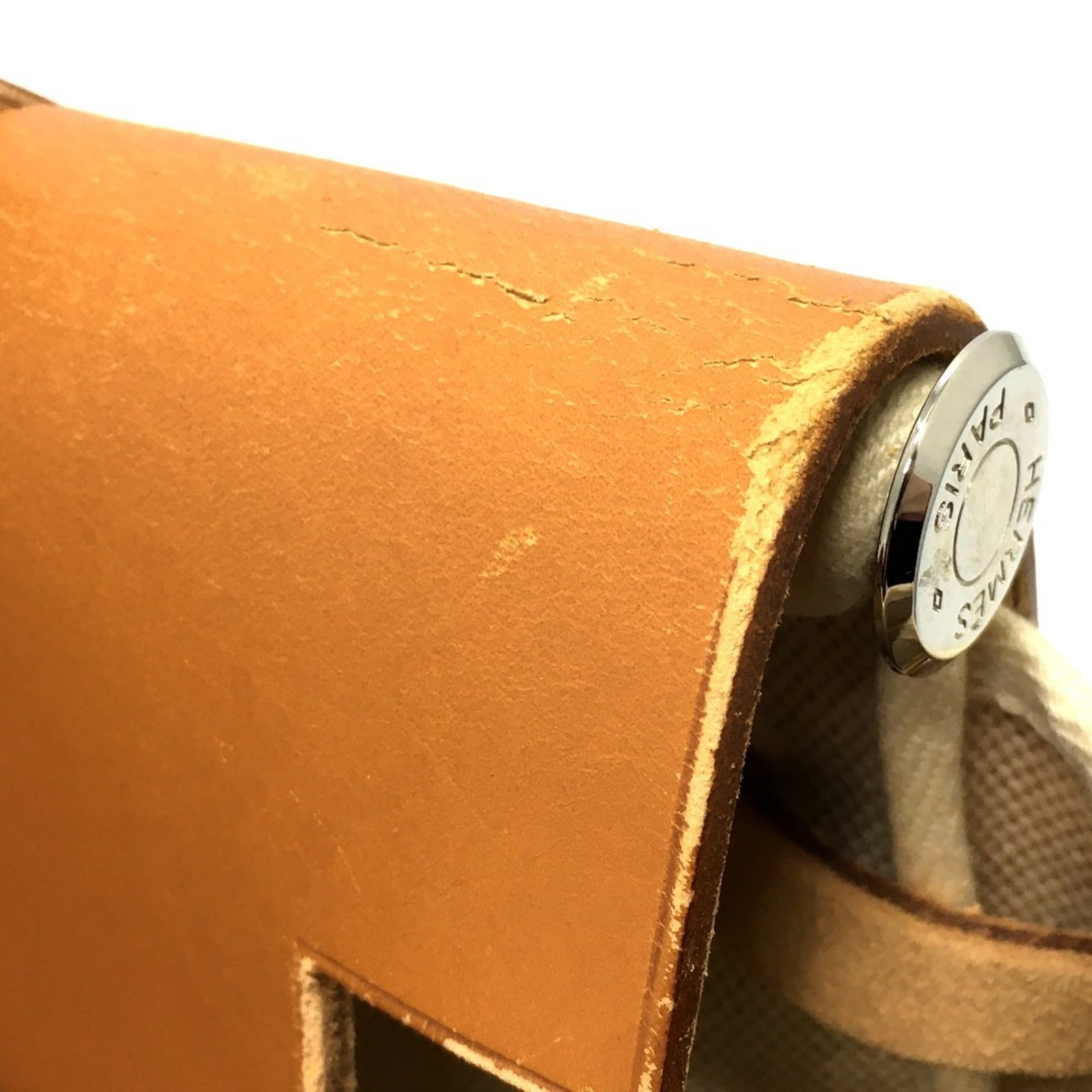Canvas leather backpack by Hermes - 4