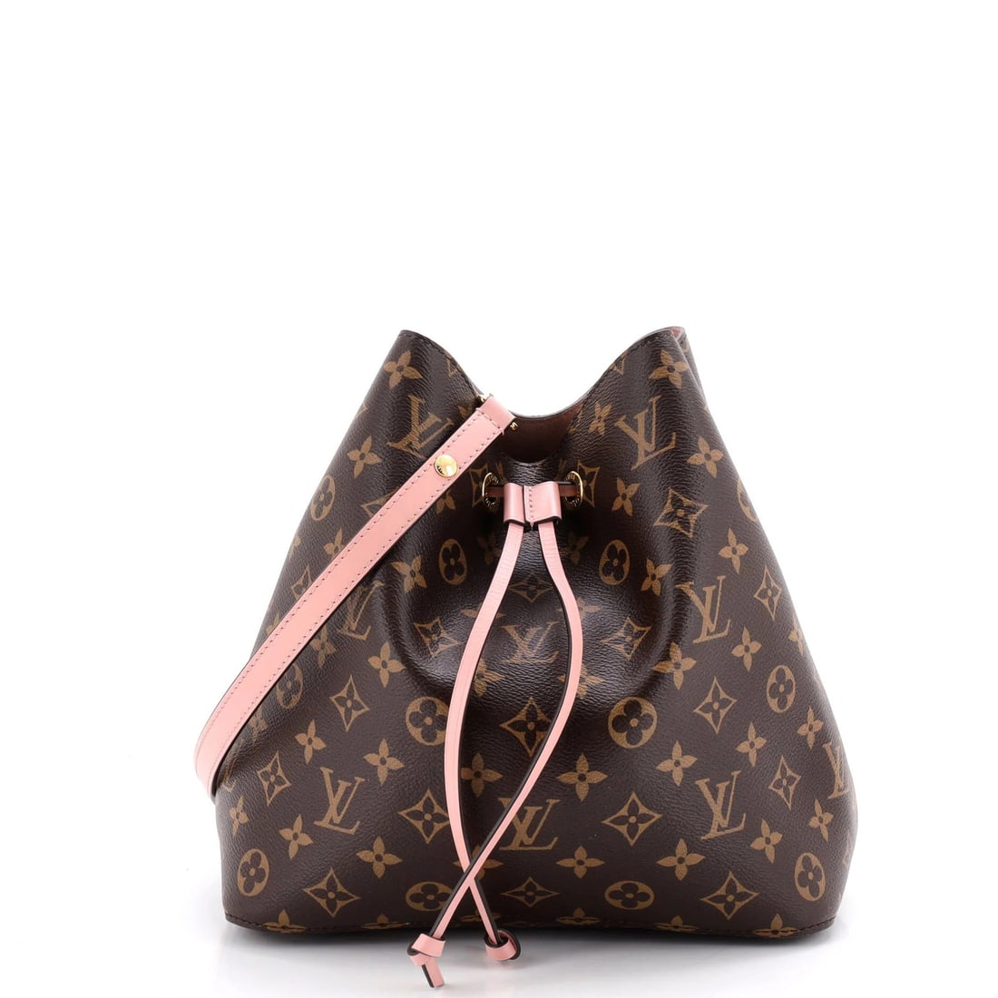 Handbag Monogram Canvas Leather With Louis Vuitton NeoNoe MM: Handbag Monogram Canvas Leather With Louis Vuitton NeoNoe MM Canvas Coated Leather Bucket Bag with Pink Monogram Canvas and Gold Hardware. This Louis Vuitton NeoNoe MM features a pink exterior with