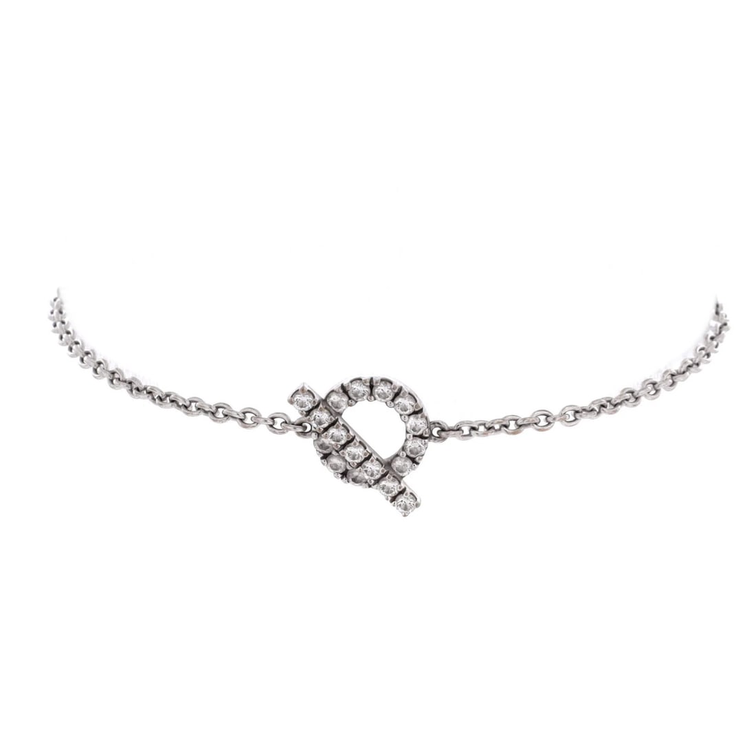 Hermes Finesse 18K White Gold Diamonds: Hermes Finesse 18K White Gold Diamonds 18K White Gold Diamonds in the iconic Finesse Bracelet from Hermes. This exquisite bracelet features diamonds set against an 18K white gold backdrop, creating a 