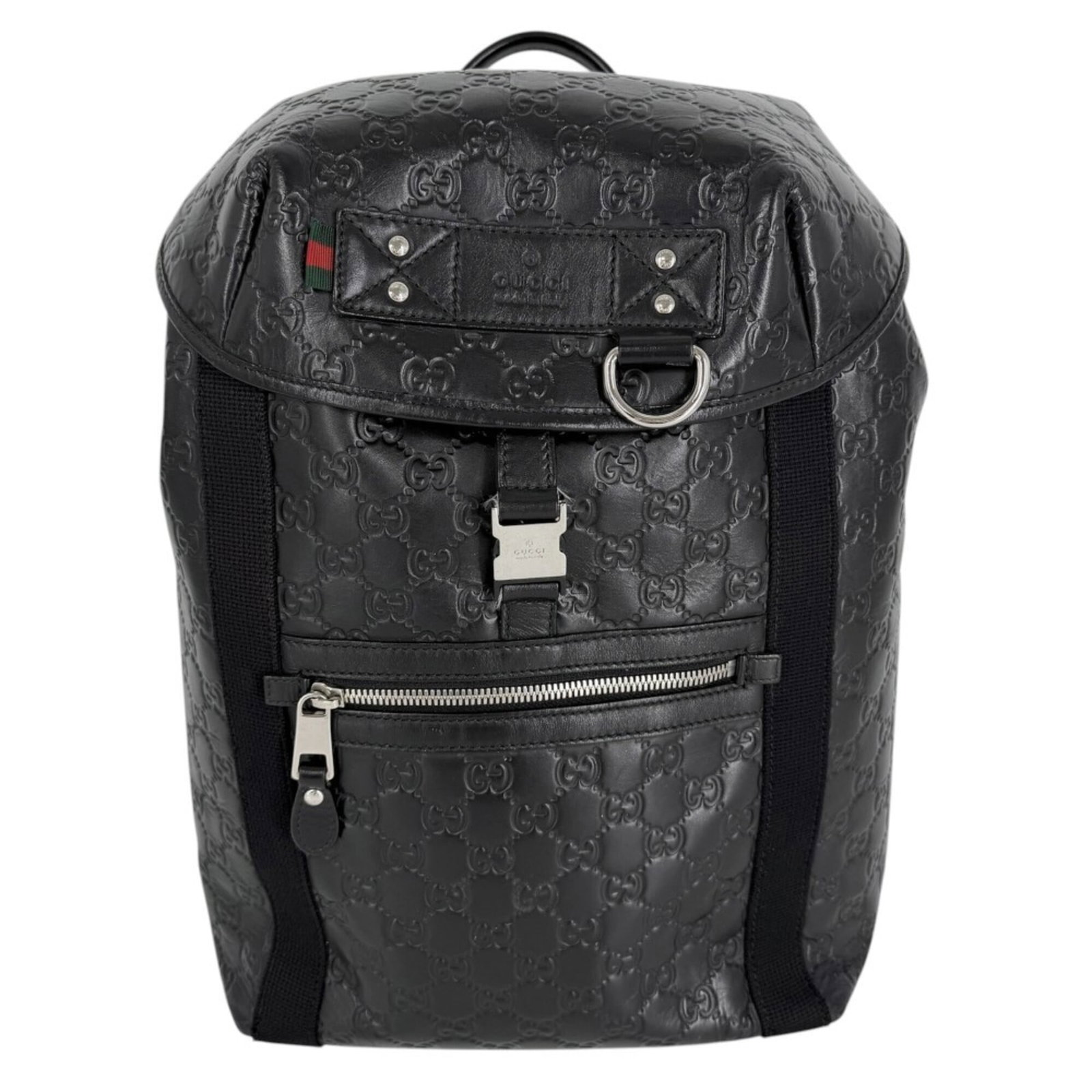 Backpack Leather from Gucci: Backpack Leather from Gucci Black leather backpack from Gucci, measuring 36cm x 28cm x 15cm. The sleek design and high-quality materials make it a stylish accessory for everyday use. Made with genuine