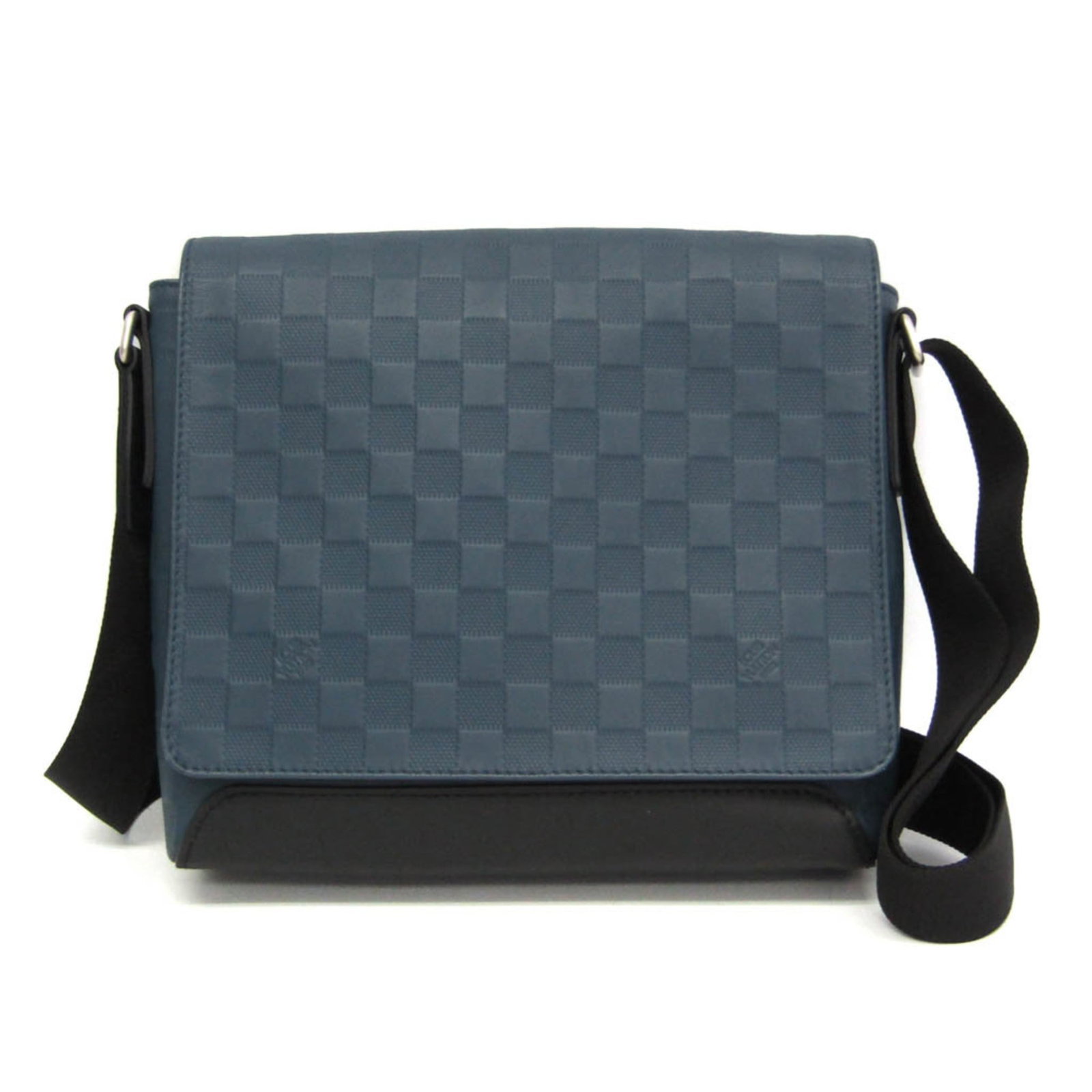 Louis Vuitton Messenger Bag Shoulder Bag Damier Infini: Louis Vuitton Messenger Bag Shoulder Bag Damier Infini The Louis Vuitton Messenger Bag Shoulder Bag Damier Infini boasts a striking blue Damier Infini pattern, featuring an open pocket and three outer