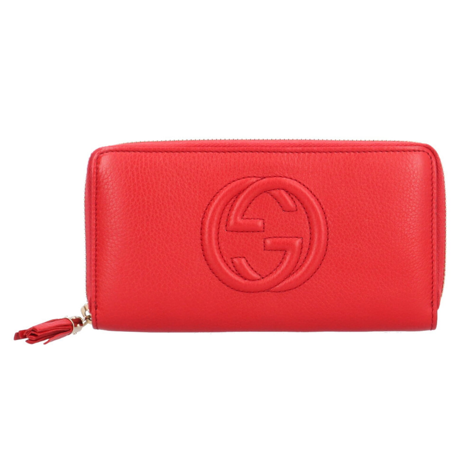 Gucci wallet leather bi fold: Gucci wallet leather bi fold The Gucci wallet leather bi-fold features a striking red color and sleek design, making it a stylish accessory for everyday use. With its long size, zipper closure, and mu