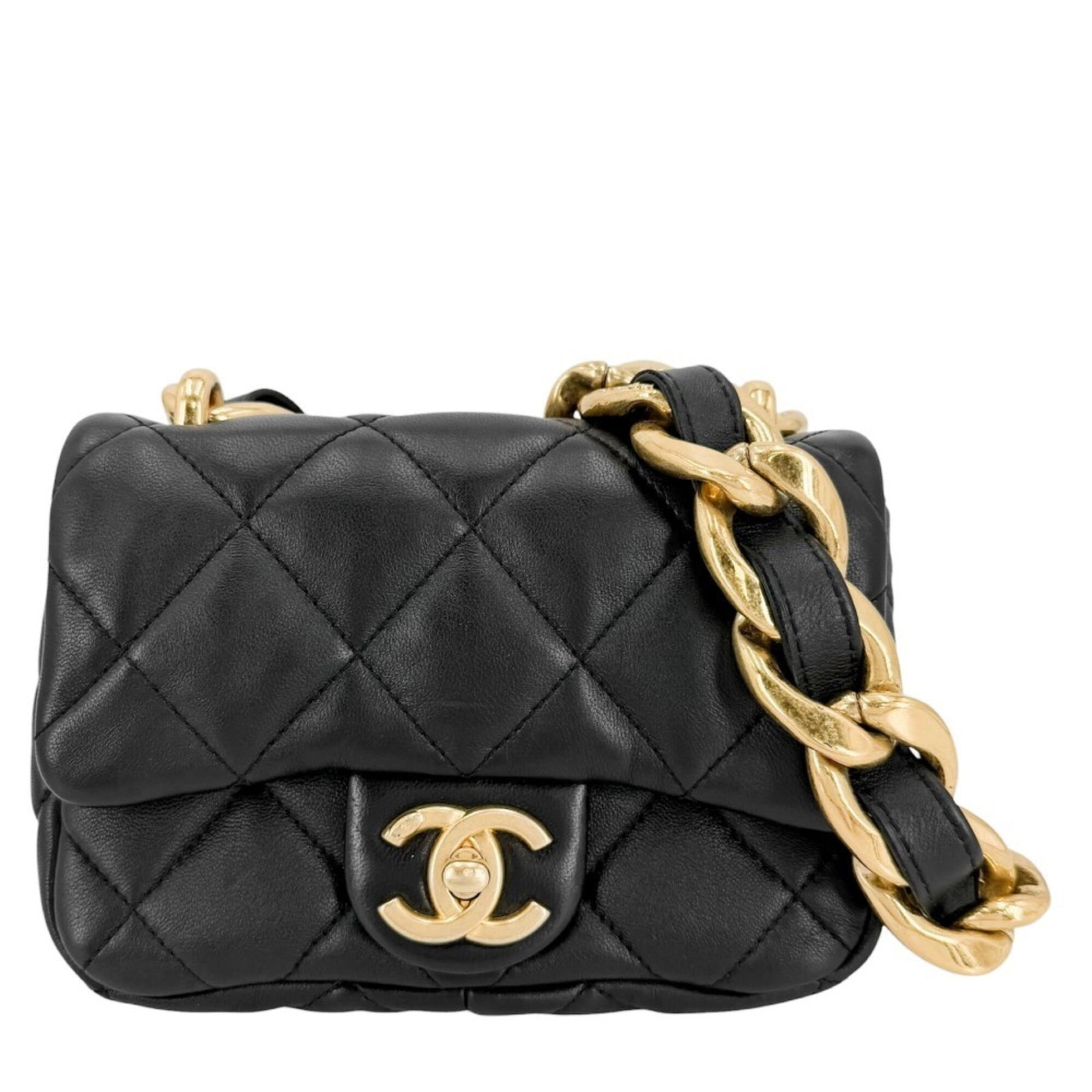 Shoulder Bag Leather Chanel: Shoulder Bag Leather Chanel Black leather shoulder bag from Chanel, measuring 12cm x 17cm x 4cm. This classic design features high-quality materials and a timeless silhouette. The sleek black color