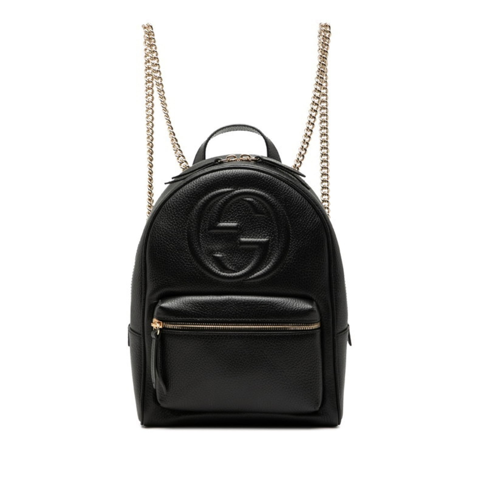 Backpack Leather from Gucci: Backpack Leather from Gucci Black leather backpack from Gucci, measuring 30cm x 23cm x 9cm. This stylish and compact bag features high-quality leather construction. Perfect for everyday use. Item Spec