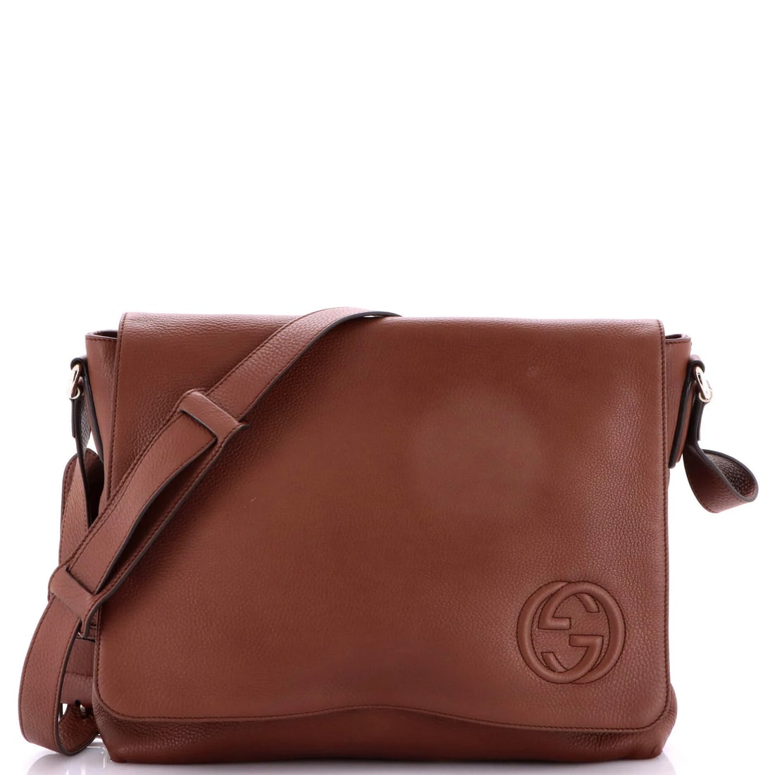 Gucci Soho Flap Messenger Leather Large: Gucci Soho Flap Messenger Leather Large The Gucci Soho Flap Messenger Leather Large features a classic cross body design with a spacious interior and silver hardware. Made from high-quality leather,
