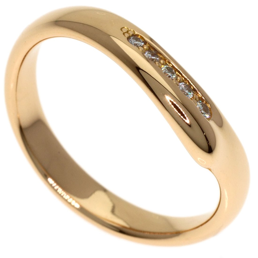Pink K18 Gold Diamond Band Ring Open Heart Tiffany&Co: Pink K18 Gold Diamond Band Ring Open Heart Tiffany&Co Pink K18 Gold Diamond Band Ring Open Heart Tiffany&Co features a stunning gold band adorned with a diamond, crafted from high-quality K18 pink gol
