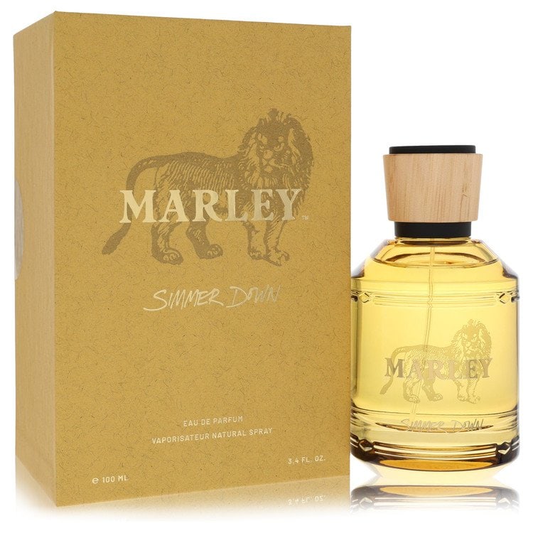 Marley Simmer Down by Marley Eau De Parfum Spray 3.4 oz: Marley Simmer Down by Marley Eau De Parfum Spray 3.4 oz Marley Eau De Parfum Spray in Simmer Down, a timeless scent from the iconic reggae artist. This 3.4 oz eau de parfum spray offers a unique