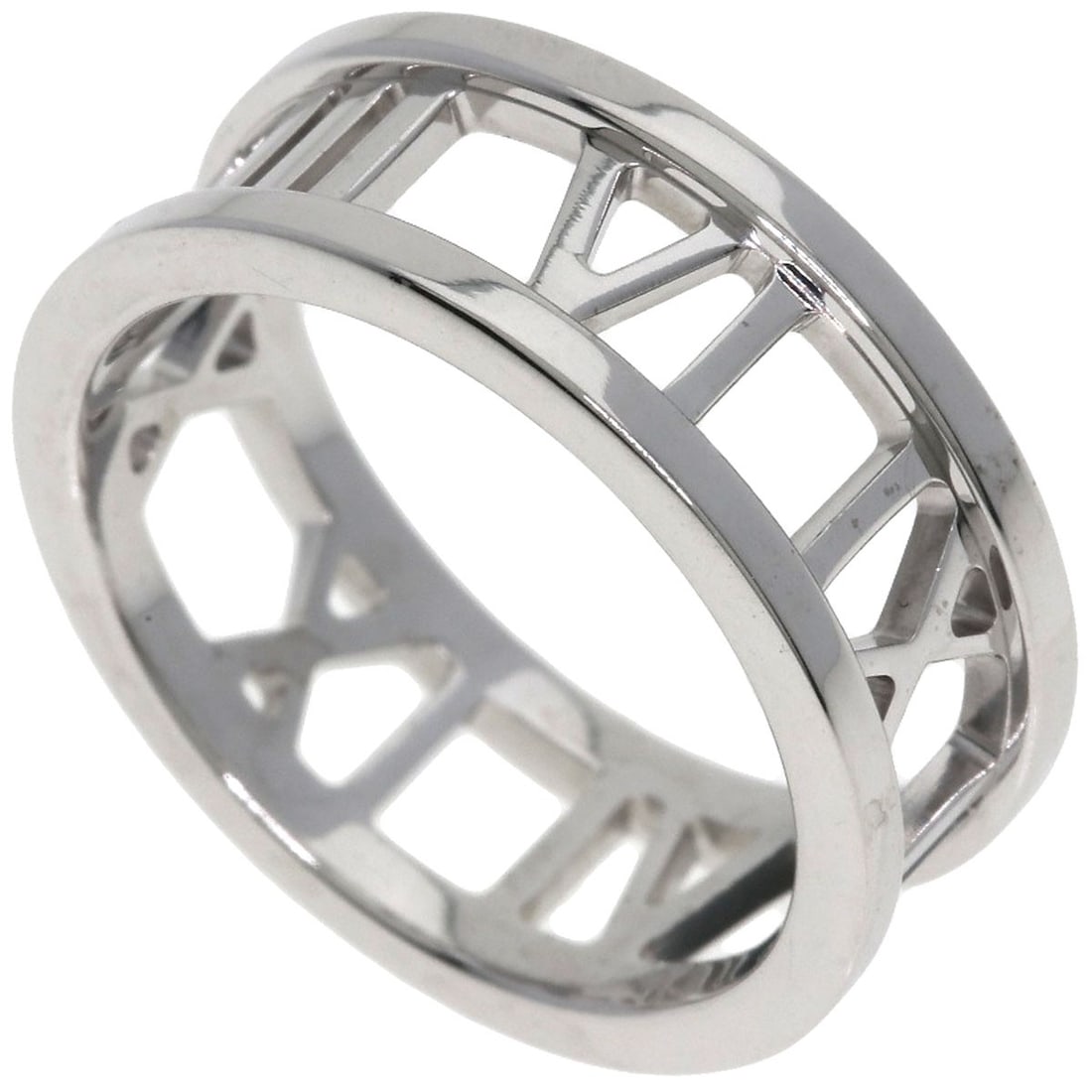 Tiffany Co Open Atlas Ring K18 White Gold: Tiffany Co Open Atlas Ring K18 White Gold K18 White Gold Tiffany Co Open Atlas Ring in size 5.25(US). This elegant ring showcases the signature style of Tiffany & Co, featuring a sleek open atlas