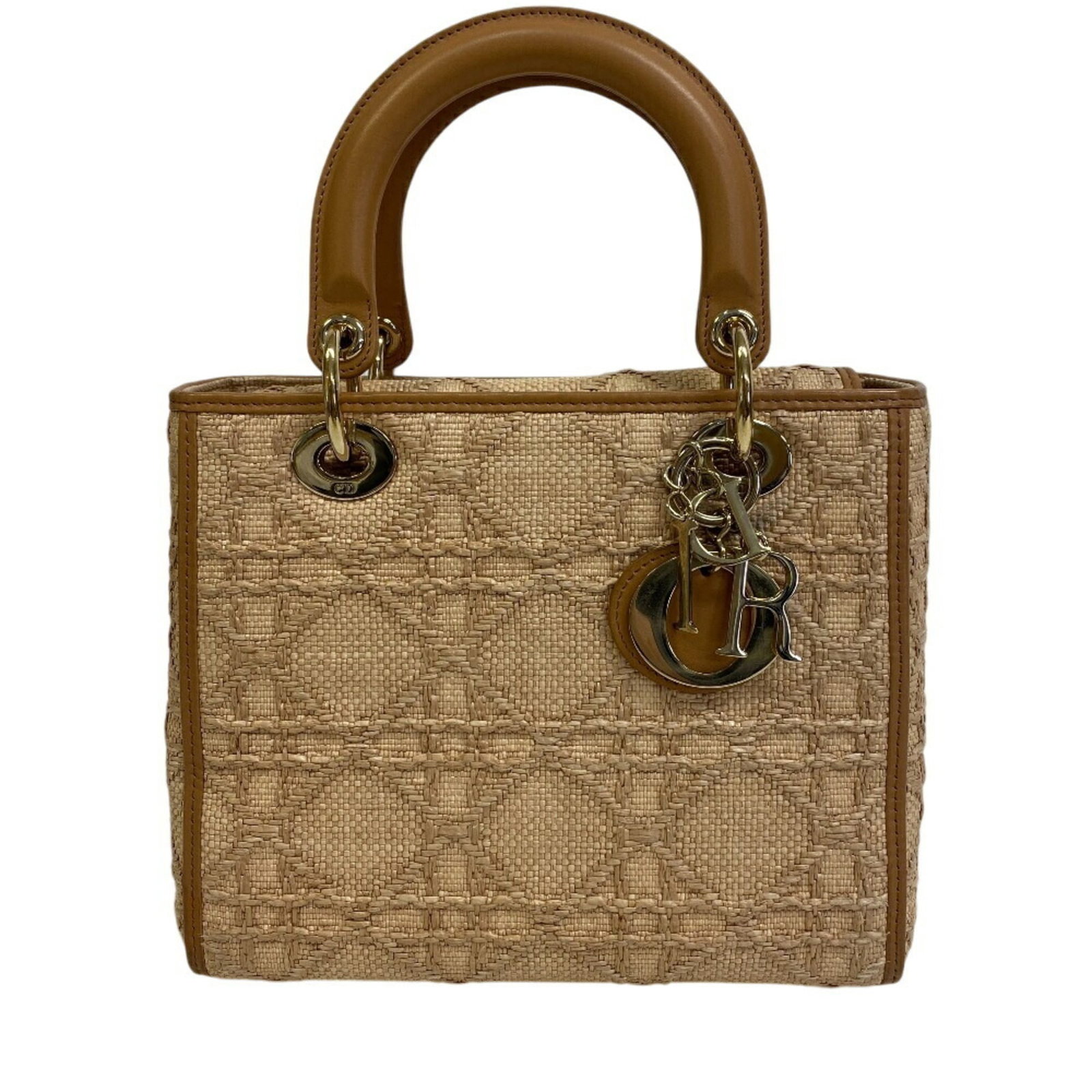 Dior bag raffia leather shoulder: Dior bag raffia leather shoulder Raffia leather shoulder bag from Christian Dior, featuring a classic design with an open pocket and zipper pocket for added functionality. Made in France, this beige b