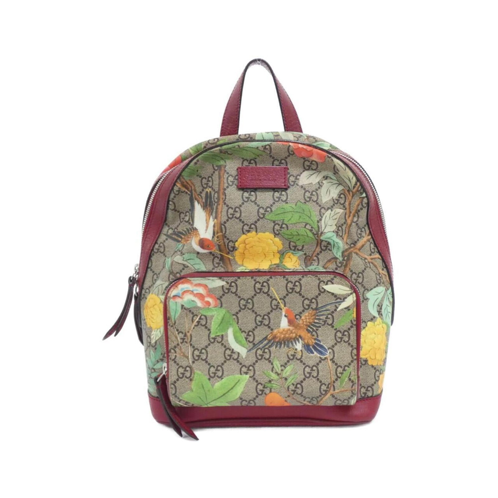 Gucci Backpack Gg Supreme Canvas: Gucci Backpack Gg Supreme Canvas Gucci's iconic GG Supreme Canvas backpack boasts a timeless design with a classic beige and red color combination. Made from high-quality GG Supreme material, this sty