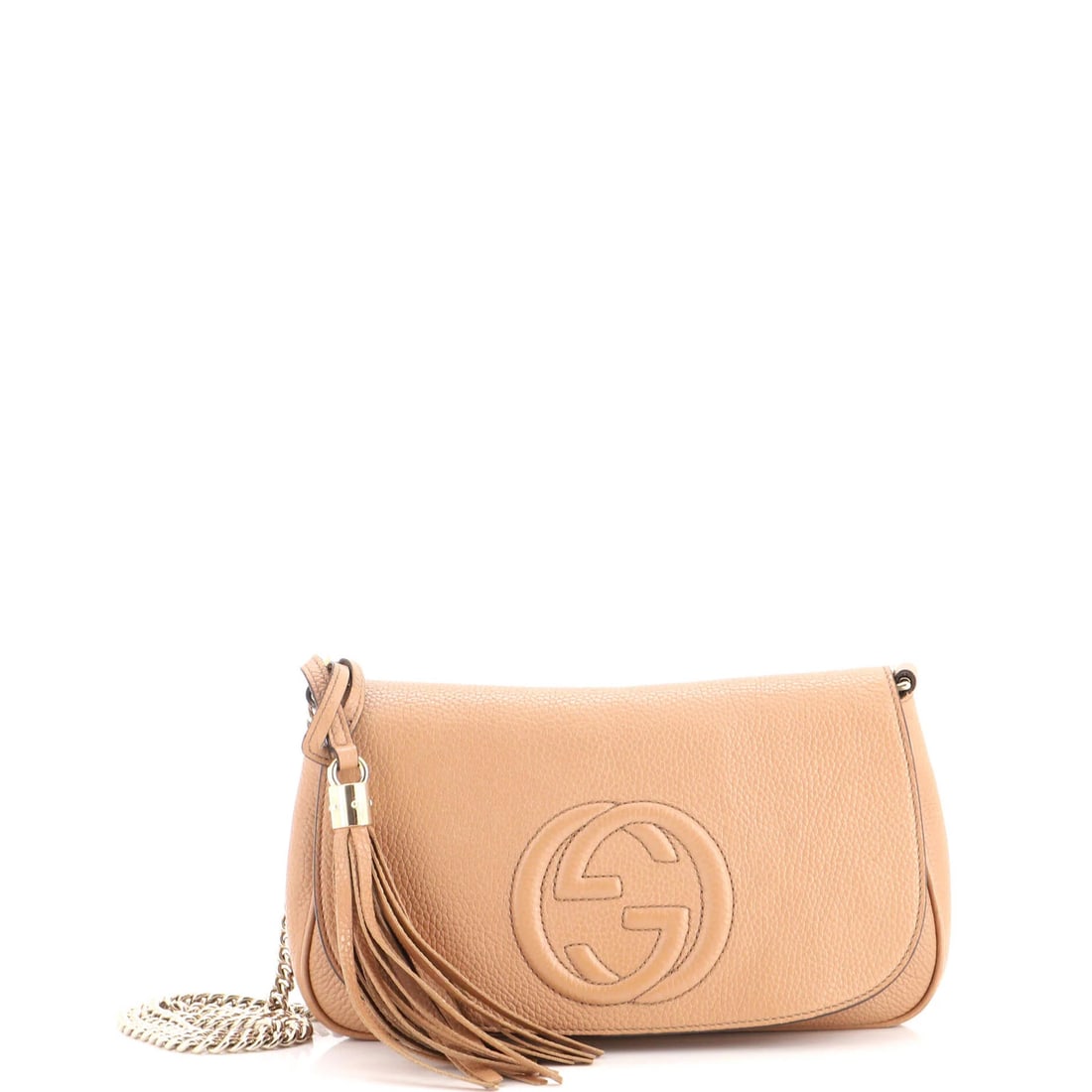 Chain Leather Bag Crossbody Gucci Soho Medium: Chain Leather Bag Crossbody Gucci Soho Medium Chain Leather Bag Crossbody Gucci Soho Medium - A stylish medium-sized cross body bag with chain details, featuring brown leather exterior and white inter