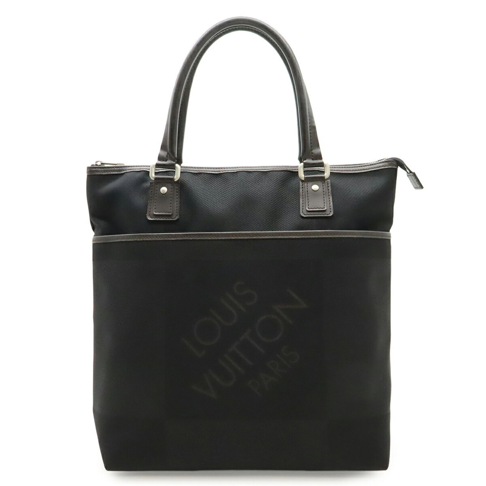 Louis Vuitton Handbag Tote Bag Damier Geant Canvas: Louis Vuitton Handbag Tote Bag Damier Geant Canvas Damier Geant canvas adds a unique touch to this black Louis Vuitton tote bag, showcasing the iconic pattern in a bold and timeless design. Made from