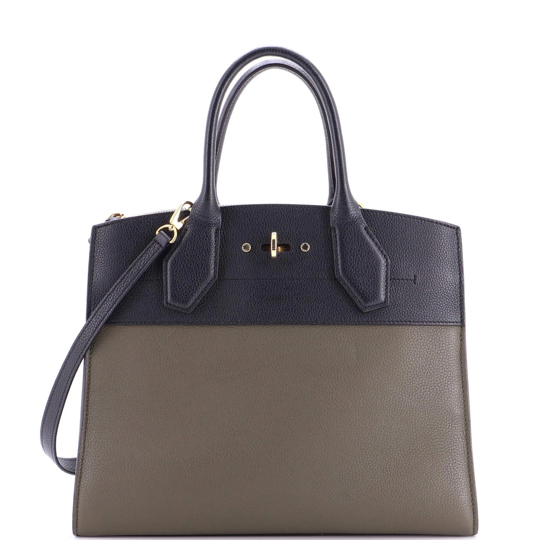 City Steamer Handbag Leather Louis Vuitton MM: City Steamer Handbag Leather Louis Vuitton MM The City Steamer Handbag in Leather MM from Louis Vuitton boasts a unique multicolor exterior, adding a touch of personality to any outfit. With its class