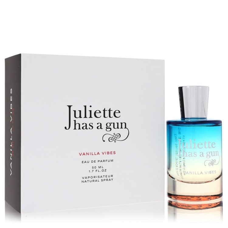Vanilla Vibes by Juliette Has a Gun Eau De Parfum Spray 1.7 oz: Vanilla Vibes by Juliette Has a Gun Eau De Parfum Spray 1.7 oz Vanilla Vibes by Juliette Has a Gun Eau De Parfum Spray 1.7 oz features a unique blend of sea salt, vanilla, and orchid, evoking the sens