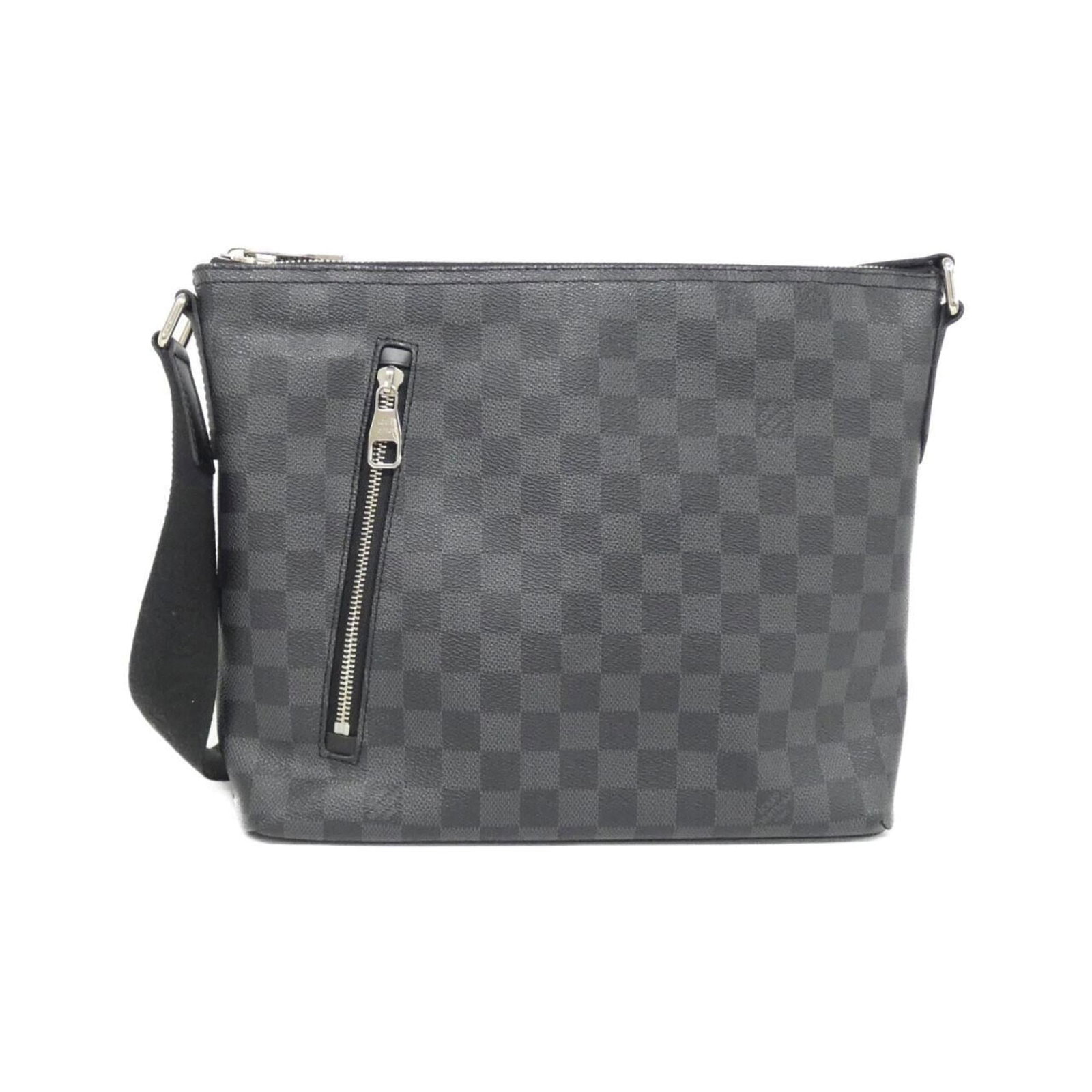 Shoulder bag coated canvas by Louis Vuitton: Shoulder bag coated canvas by Louis Vuitton Coated canvas by Louis Vuitton, featuring graphite color and silver hardware, this shoulder bag boasts a sleek design. Measuring 25cm x 28cm x 6cm, it