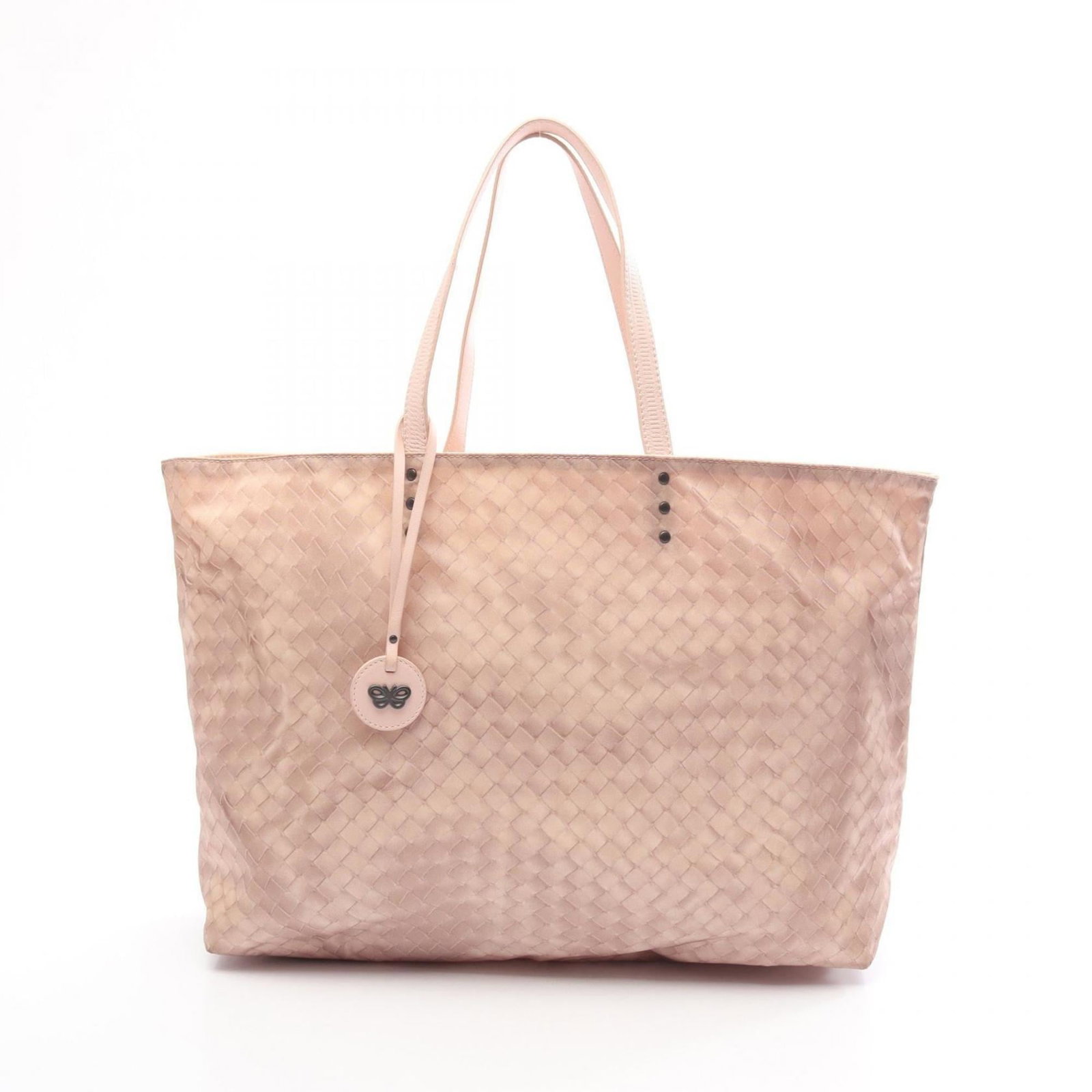 Bottega Veneta Tote Bag Nylon Leather: Bottega Veneta Tote Bag Nylon Leather Bottega Veneta's Tote Bag Nylon Leather is a stylish and versatile accessory. Made from high-quality nylon and leather, this pink tote bag measures 26cm x 35cm x