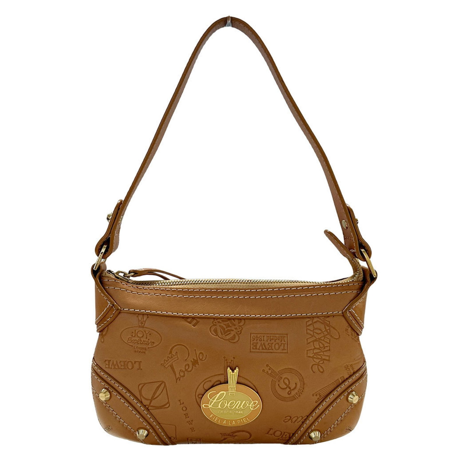 Loewe Handbag Shoulder Bag Leather: Loewe Handbag Shoulder Bag Leather Loewe Handbag Shoulder Bag Leather - A Timeless Brown Leather Design. This classic shoulder bag features a rich brown leather exterior, measuring 14cm x 22cm x 4cm,