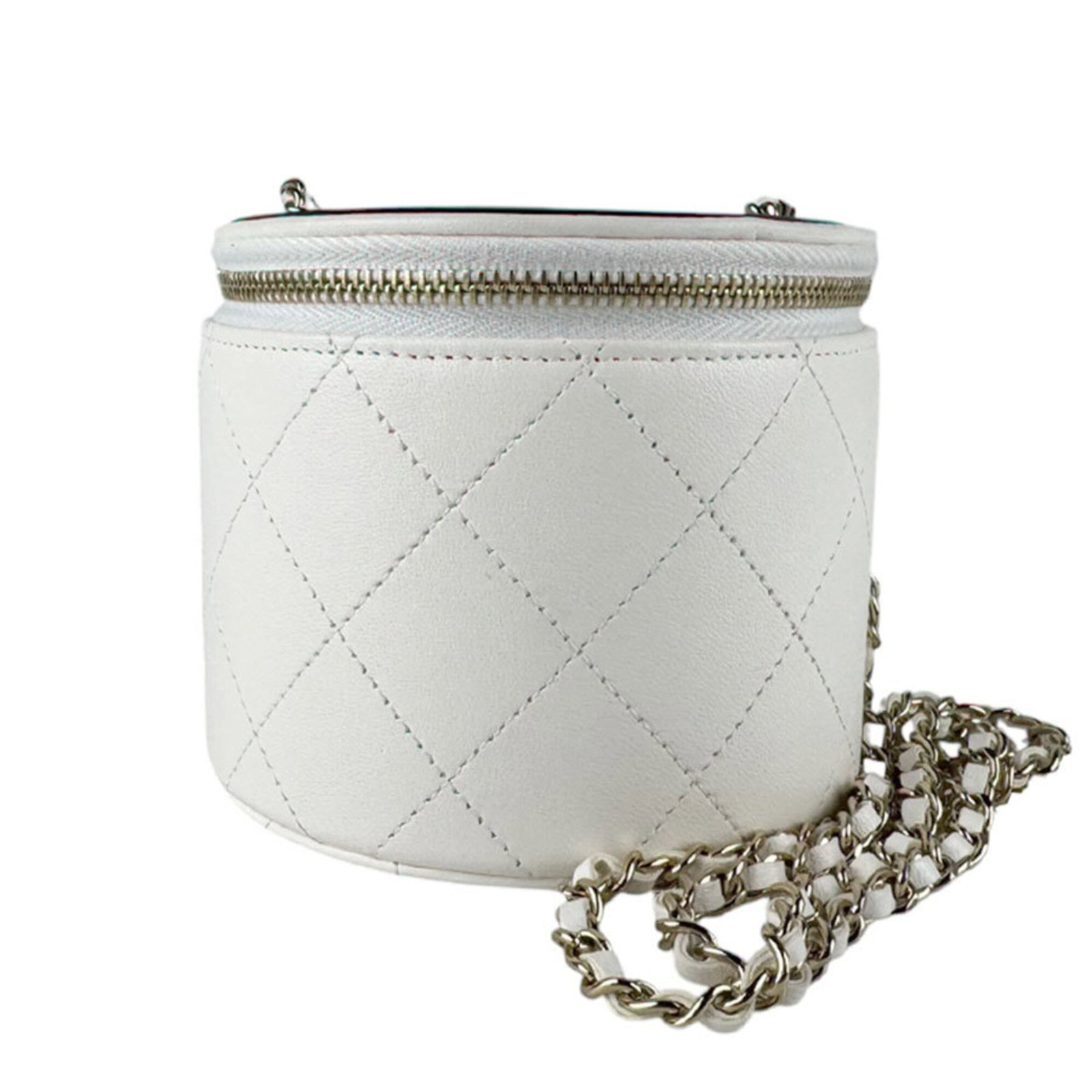 Shoulder Bag Leather Chanel: Shoulder Bag Leather Chanel Black and White Leather Shoulder Bag from Chanel. This sleek, compact bag features high-quality leather construction and measures 8cm x 10cm x 10cm. A stylish accessory