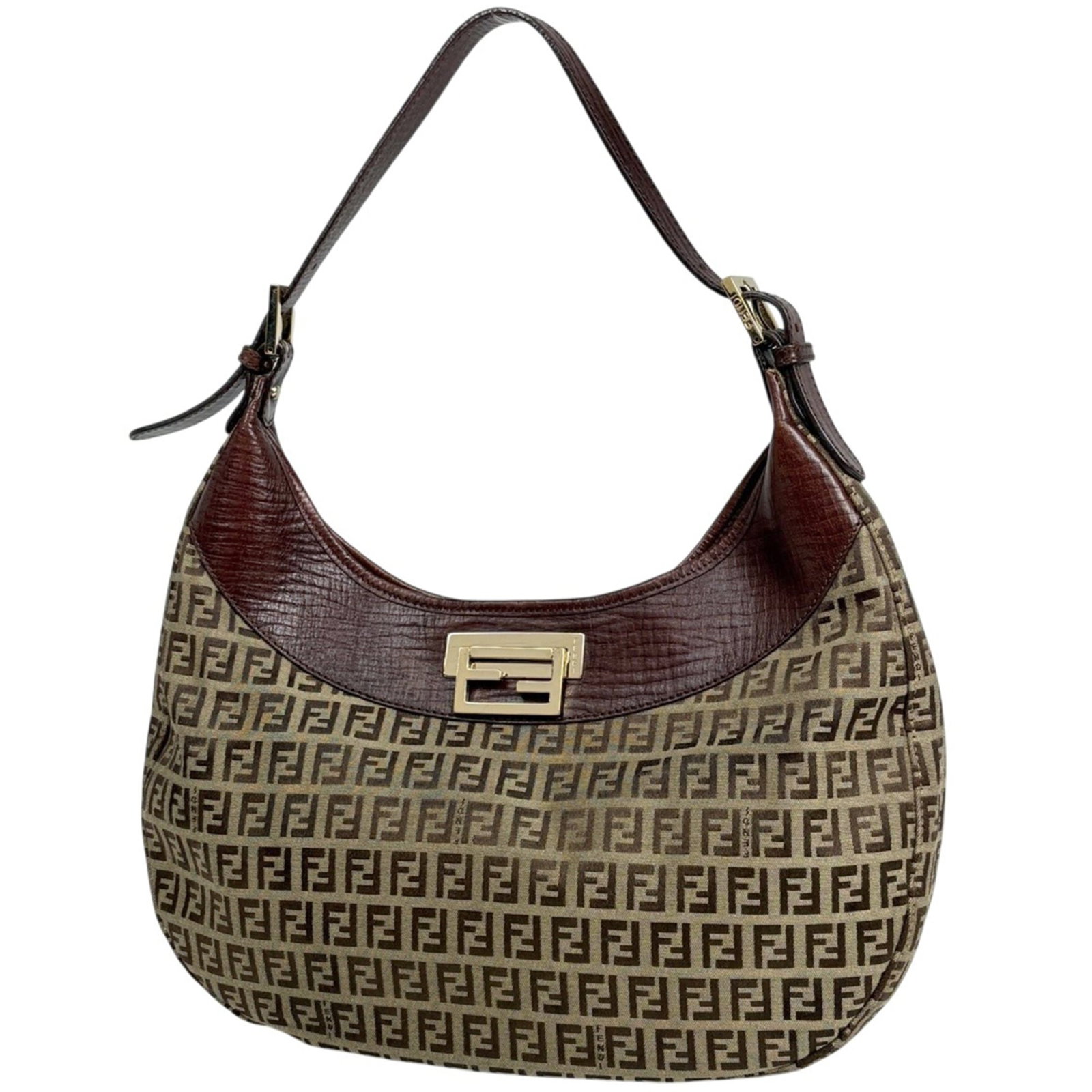 Fendi Shoulder Bag Zucchino: Fendi Shoulder Bag Zucchino The Fendi Shoulder Bag Zucchino boasts its signature brown color and sleek design, measuring 22cm x 34cm x 6.5cm in size. Crafted from the luxurious material known as