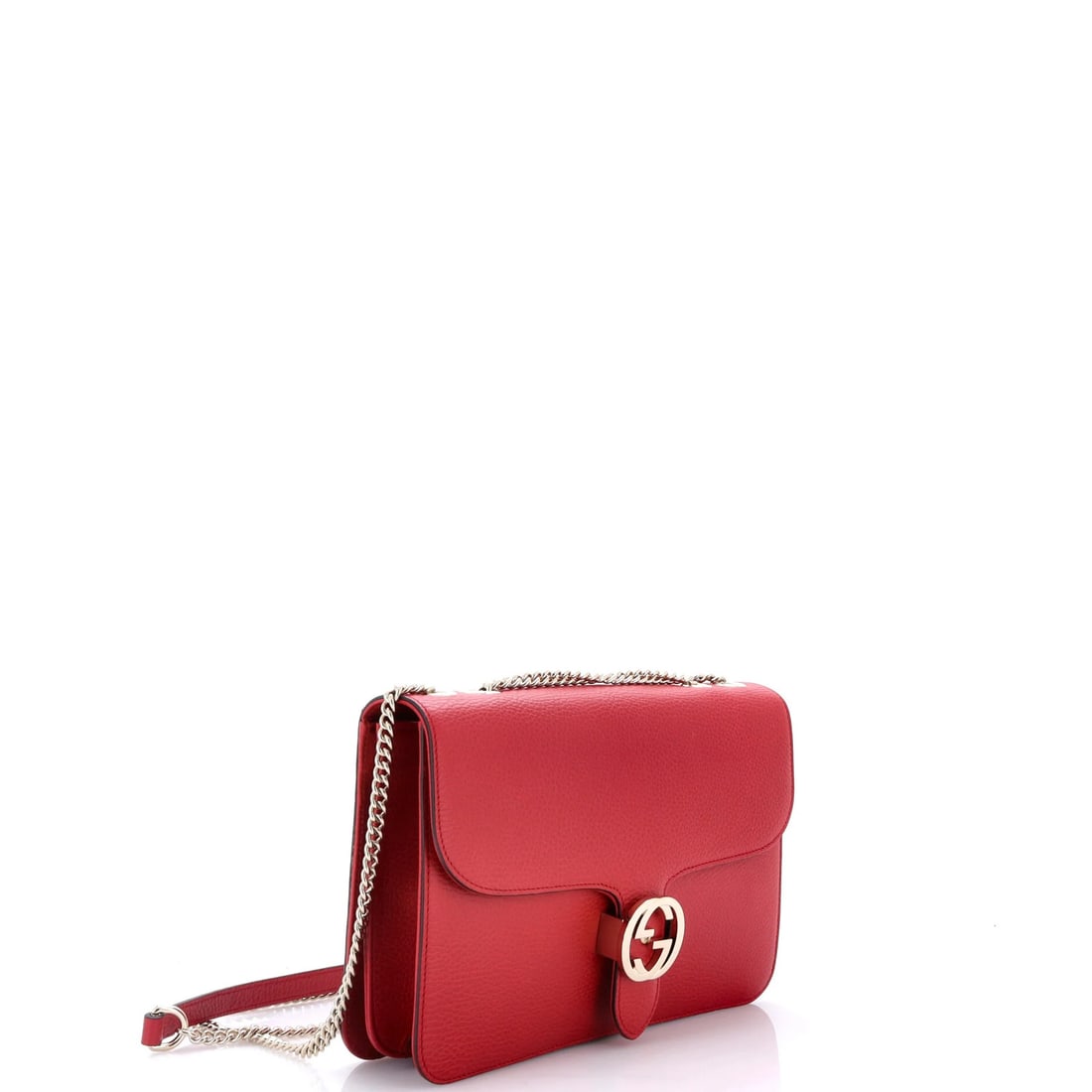 Medium leather shoulder bag Gucci interlocking - 2