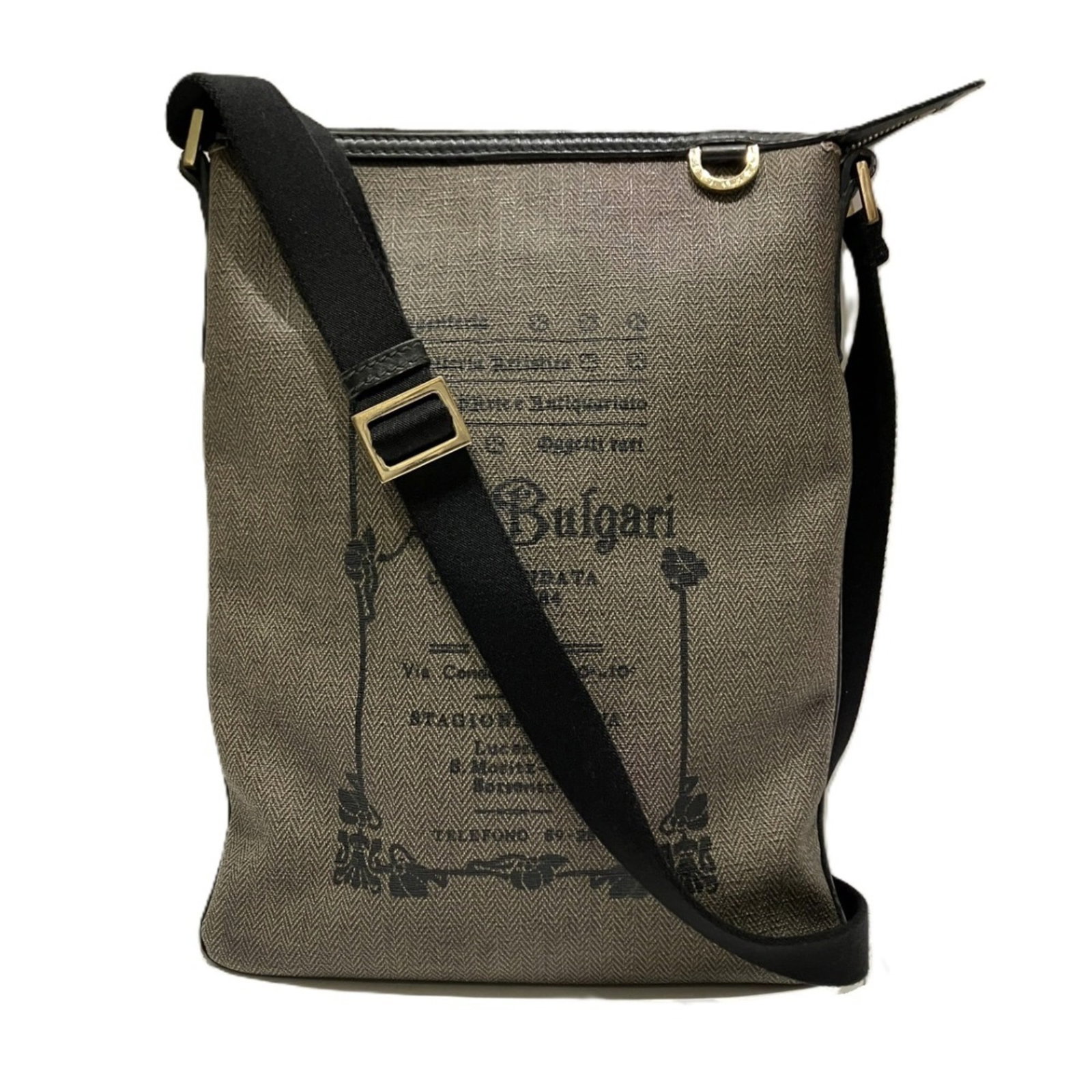 Bvlgari Shoulder Bag Pvc: Bvlgari Shoulder Bag Pvc Bvlgari's Khaki PVC shoulder bag boasts a sleek, modern design with clean lines and a compact size. Measuring 31cm x 23cm x 2cm, it offers ample space for everyday