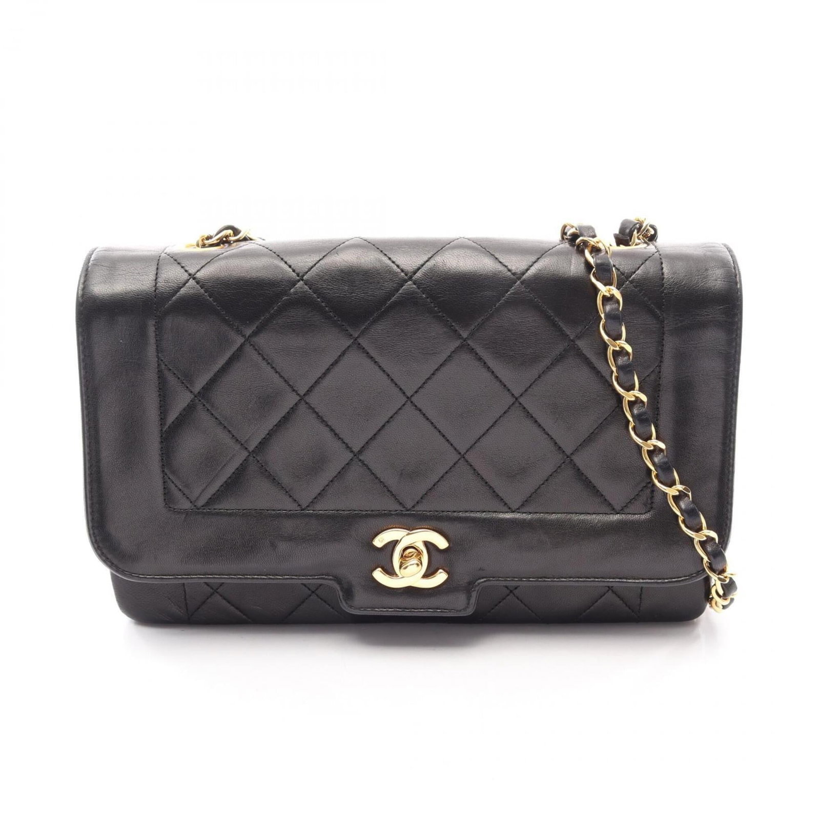 Chanel Handbag Shoulder Bag Leather: Chanel Handbag Shoulder Bag Leather Chanel's iconic shoulder bag features sleek black lambskin leather, crafted with attention to detail and timeless elegance. This compact handbag measures 16cm x 25c