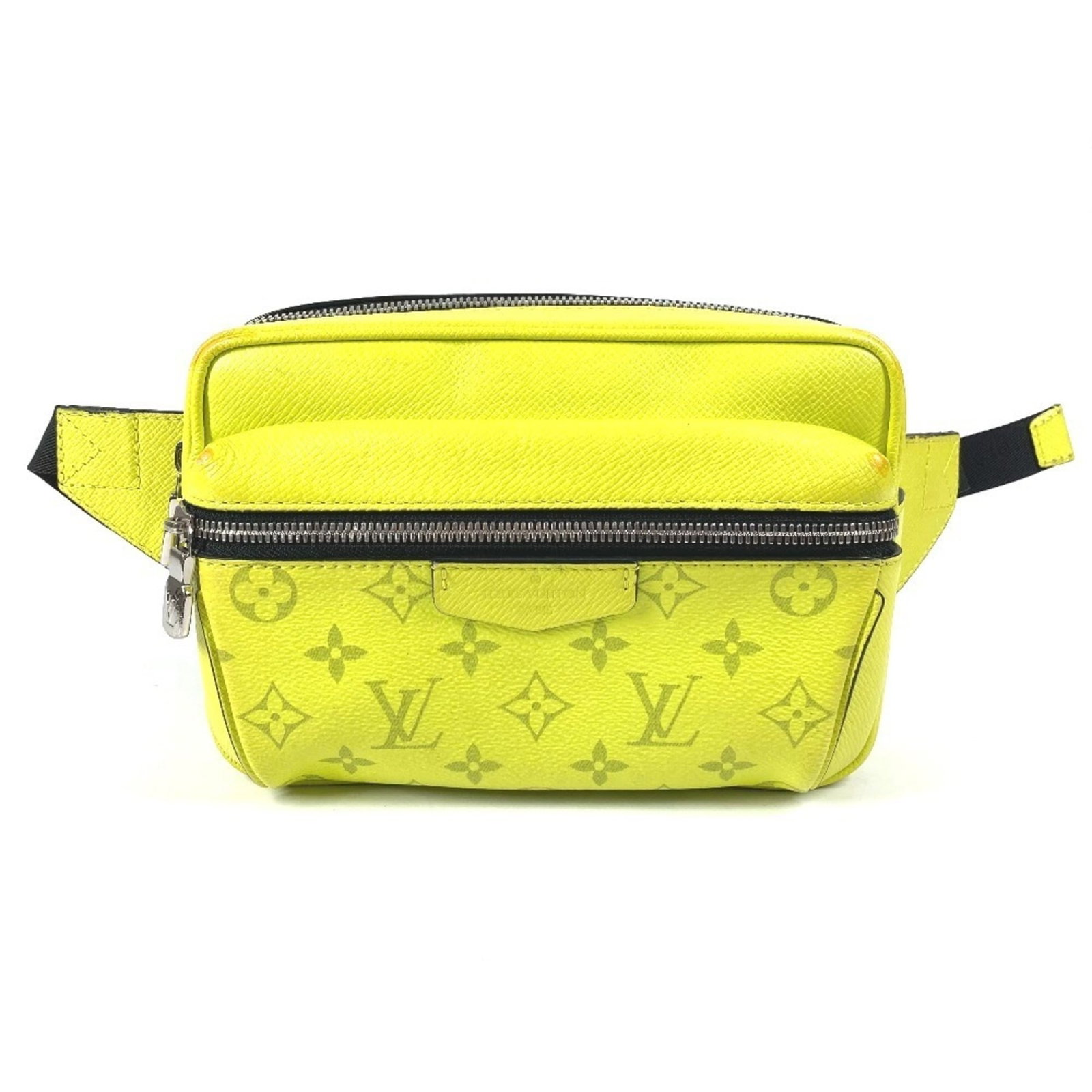 Canvas sling bag monogram taigarama bag Louis Vuitton: Canvas sling bag monogram taigarama bag Louis Vuitton Canvas sling bag with iconic Louis Vuitton monogram and taigarama material, featuring a vibrant yellow color. This stylish shoulder bag measures