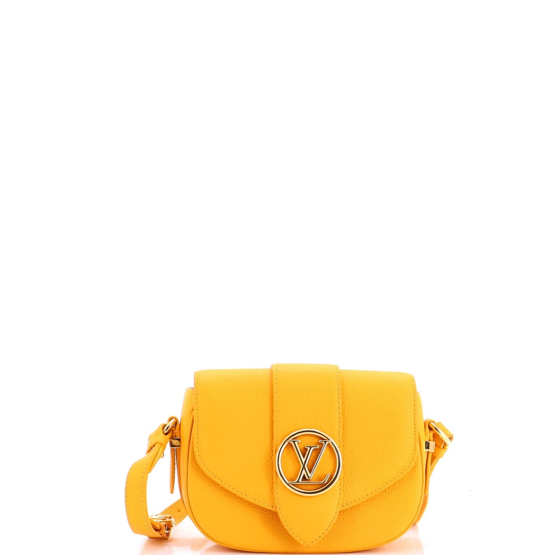 Leather Soft Pont 9 Louis Vuitton LV Bag PM: Leather Soft Pont 9 Louis Vuitton LV Bag PM Soft and stylish, the Louis Vuitton LV Pont 9 Soft Bag in Yellow exudes elegance with its premium leather exterior and gold hardware. Measuring 6" tall and 