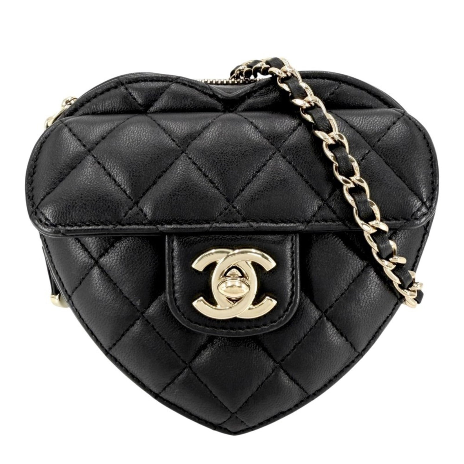 Shoulder Bag Pochette Leather Chanel: Shoulder Bag Pochette Leather Chanel Black Lambskin Leather Chanel Pochette Shoulder Bag with 120cm Strap Length. This Matelasse-style pochette features a sleek design and luxurious lambskin leather