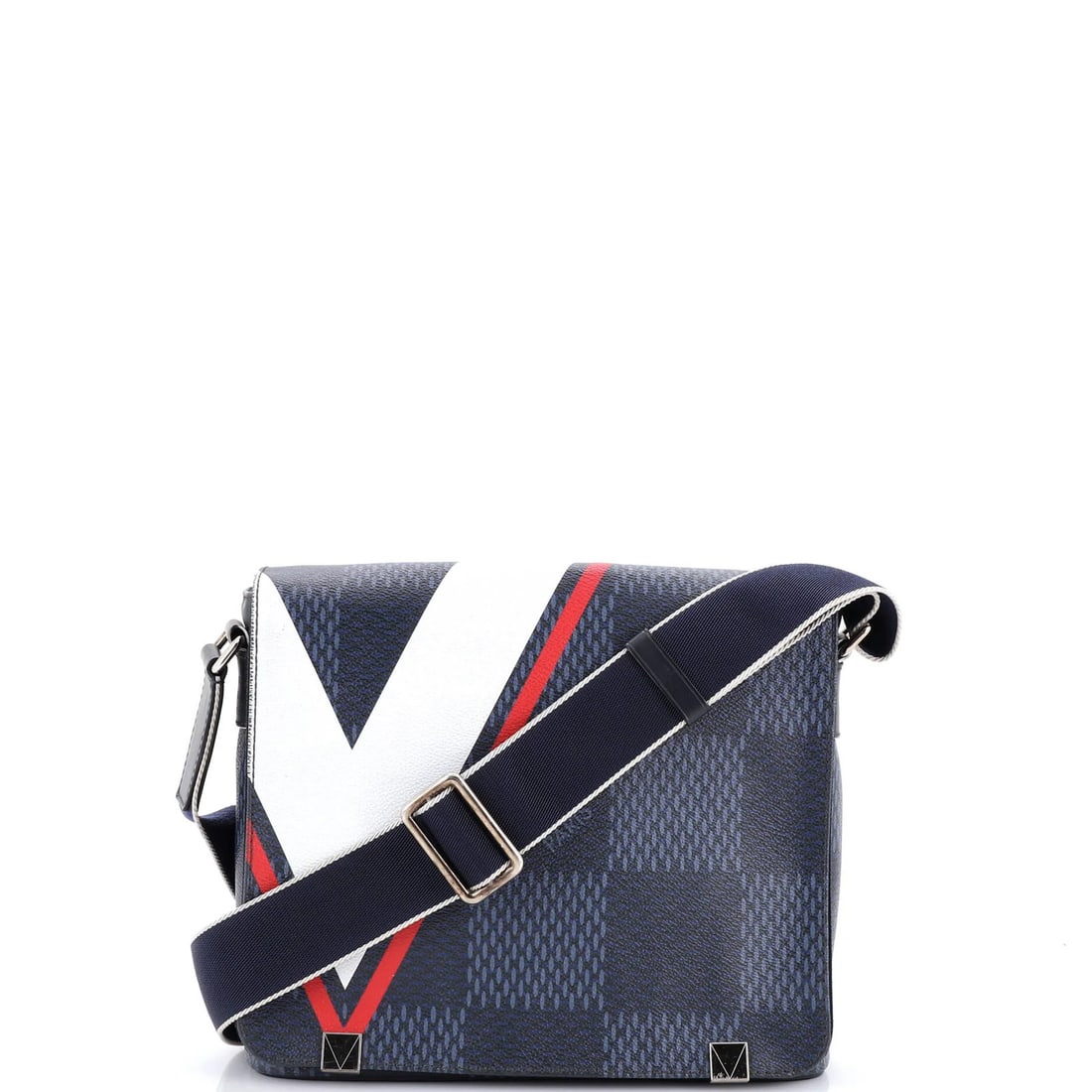 Louis Vuitton District NM Messenger Bag Regatta Damier Cobalt PM: Louis Vuitton District NM Messenger Bag Regatta Damier Cobalt PM The Louis Vuitton District NM Messenger Bag Regatta Damier Cobalt PM boasts a striking blue canvas exterior with subtle edge wear and